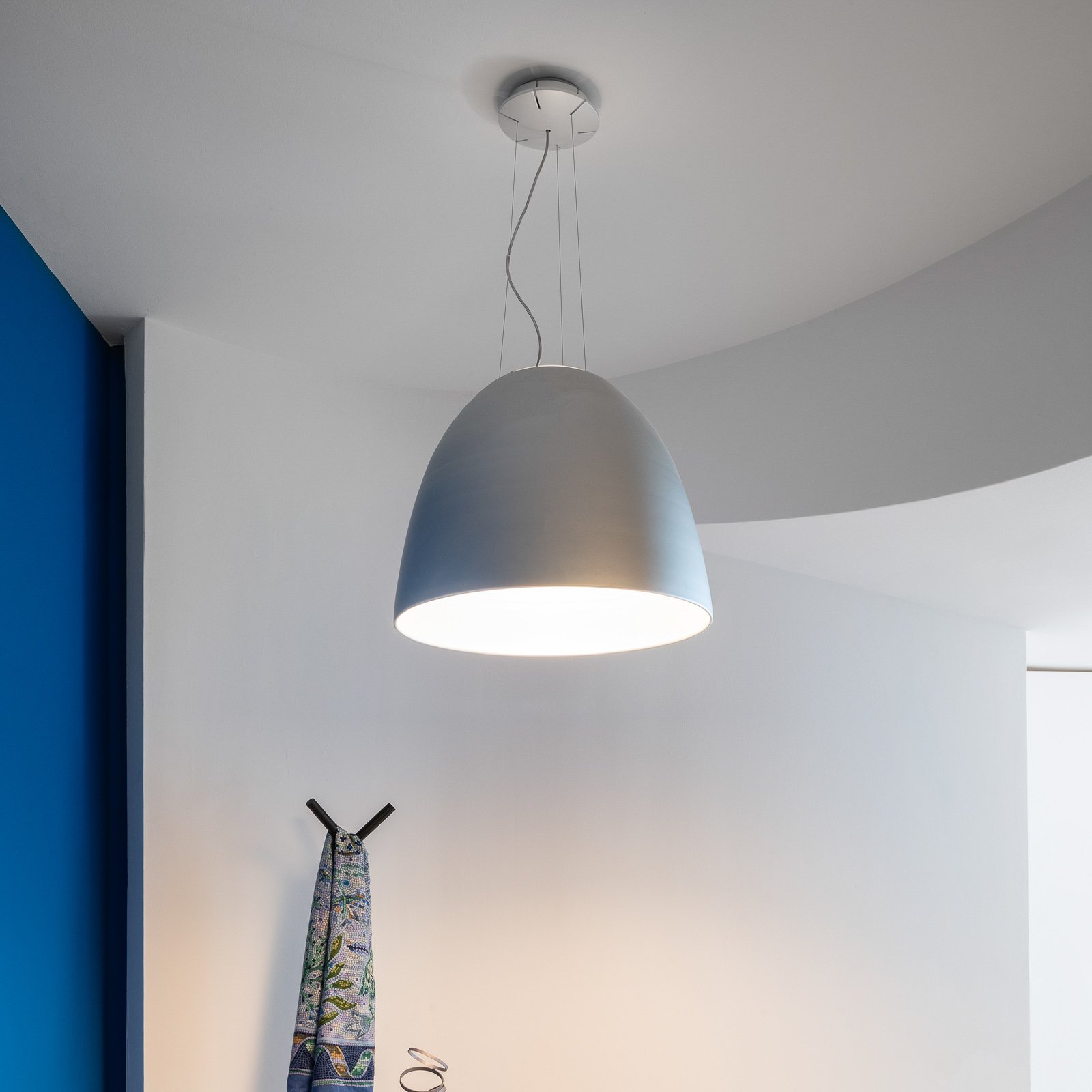 Artemide Nur App LED hanging light, metallic grey