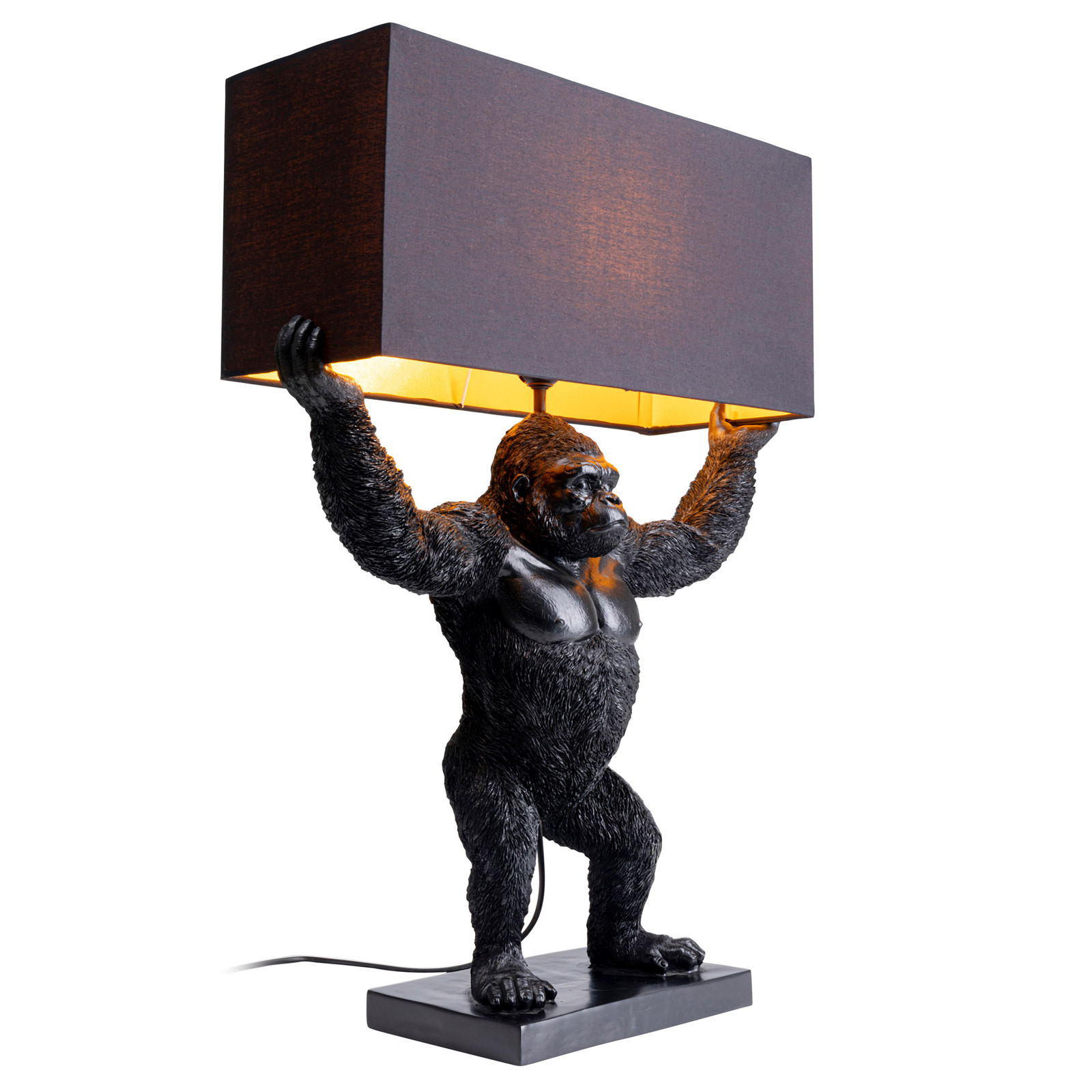 KARE Animal King Kong table lamp, fabric lampshade