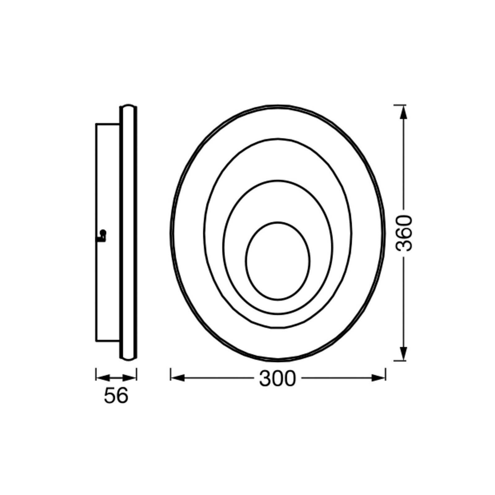 LEDVANCE Orbis Spiral Oval LED-Deckenlampe 36x30cm