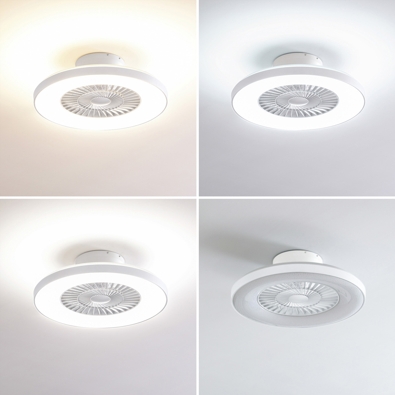 Lindby Smart LED wentylator sufitowy Paavo, biały, cichy, Tuya