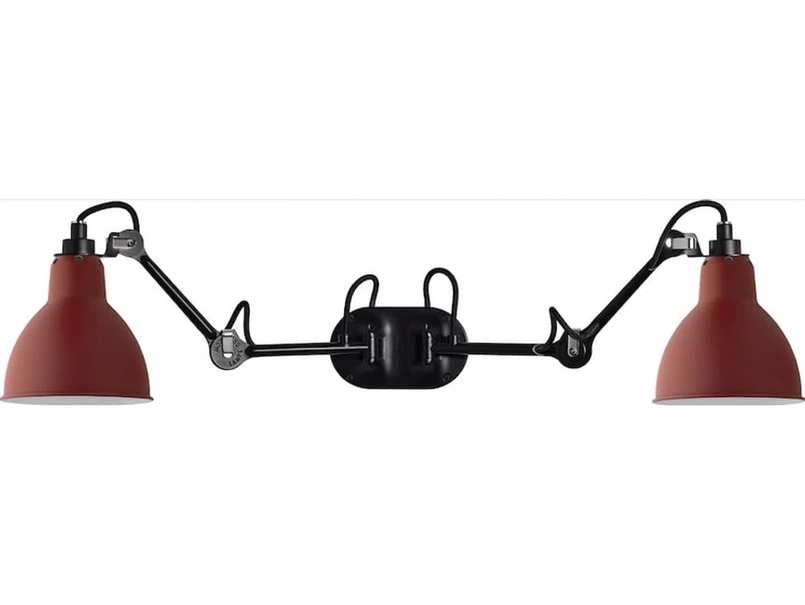 Lampe Gras - 204 Double Wandleuchte Black/Red