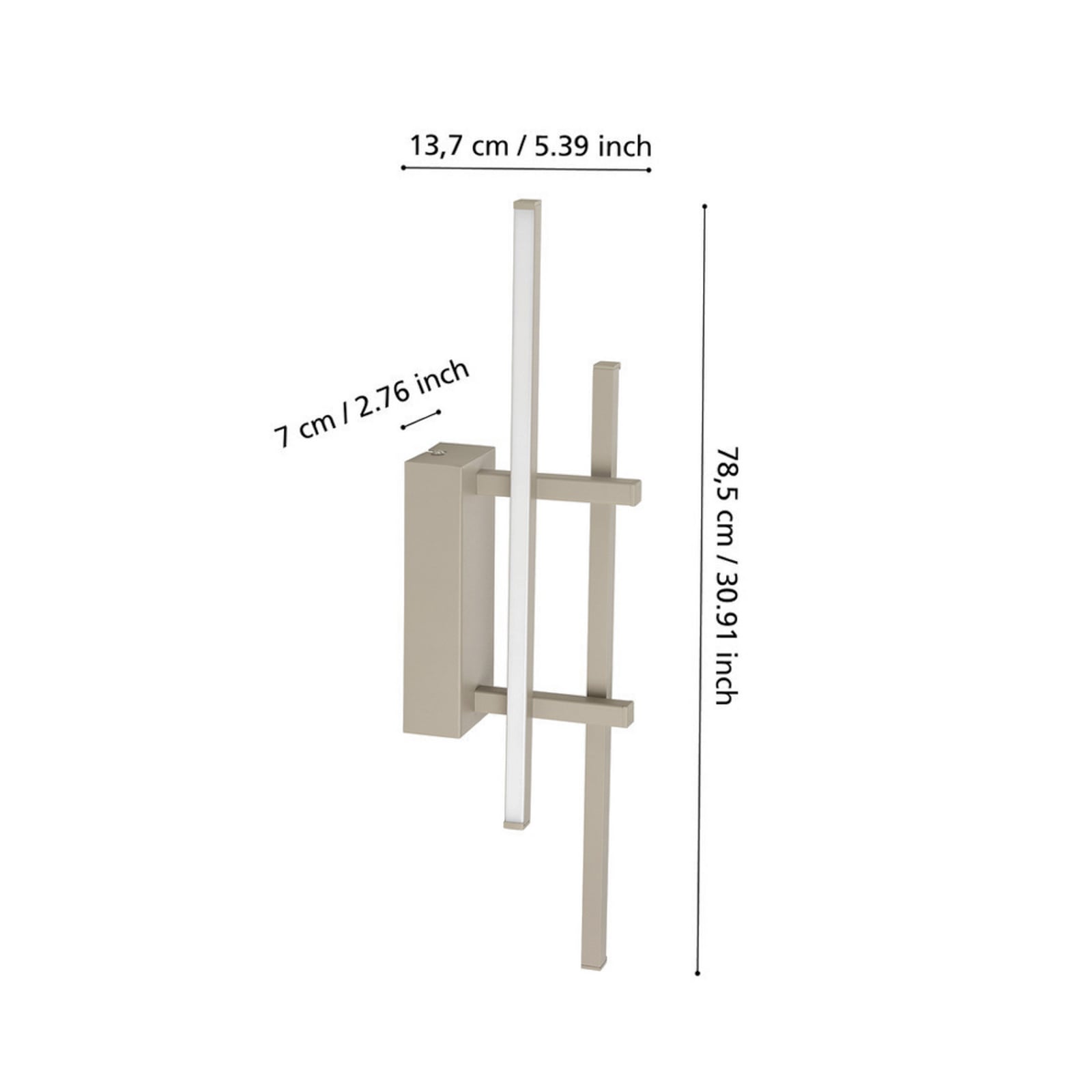 EGLO LED wandlamp TREPILIANO, beige, hoogte 46 cm, metaal EGLO LED wandlamp TREPILIANO, beige, hoogte 46 cm, metaal