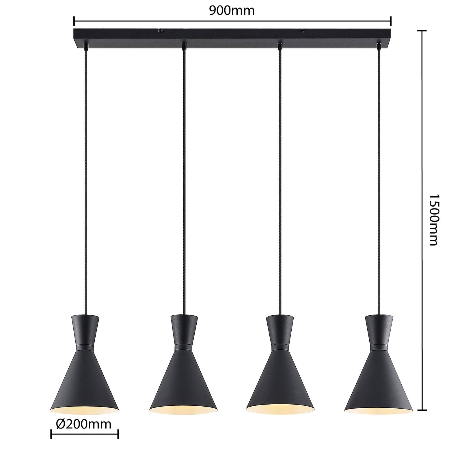 Lampa wisząca Lindby Savrini, 4-punktowa