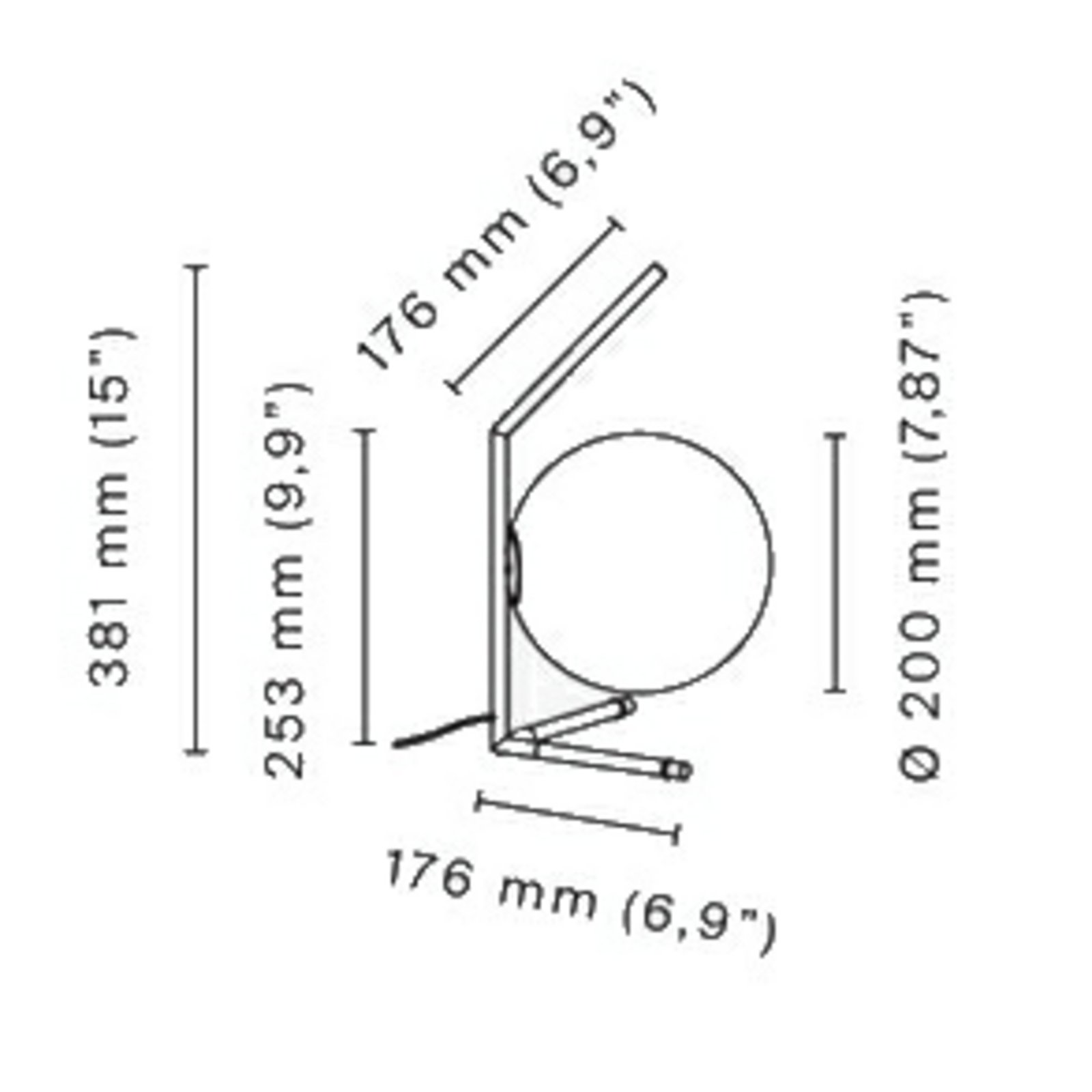 IC T1 Lampă de Masă Low Chrome - Flos