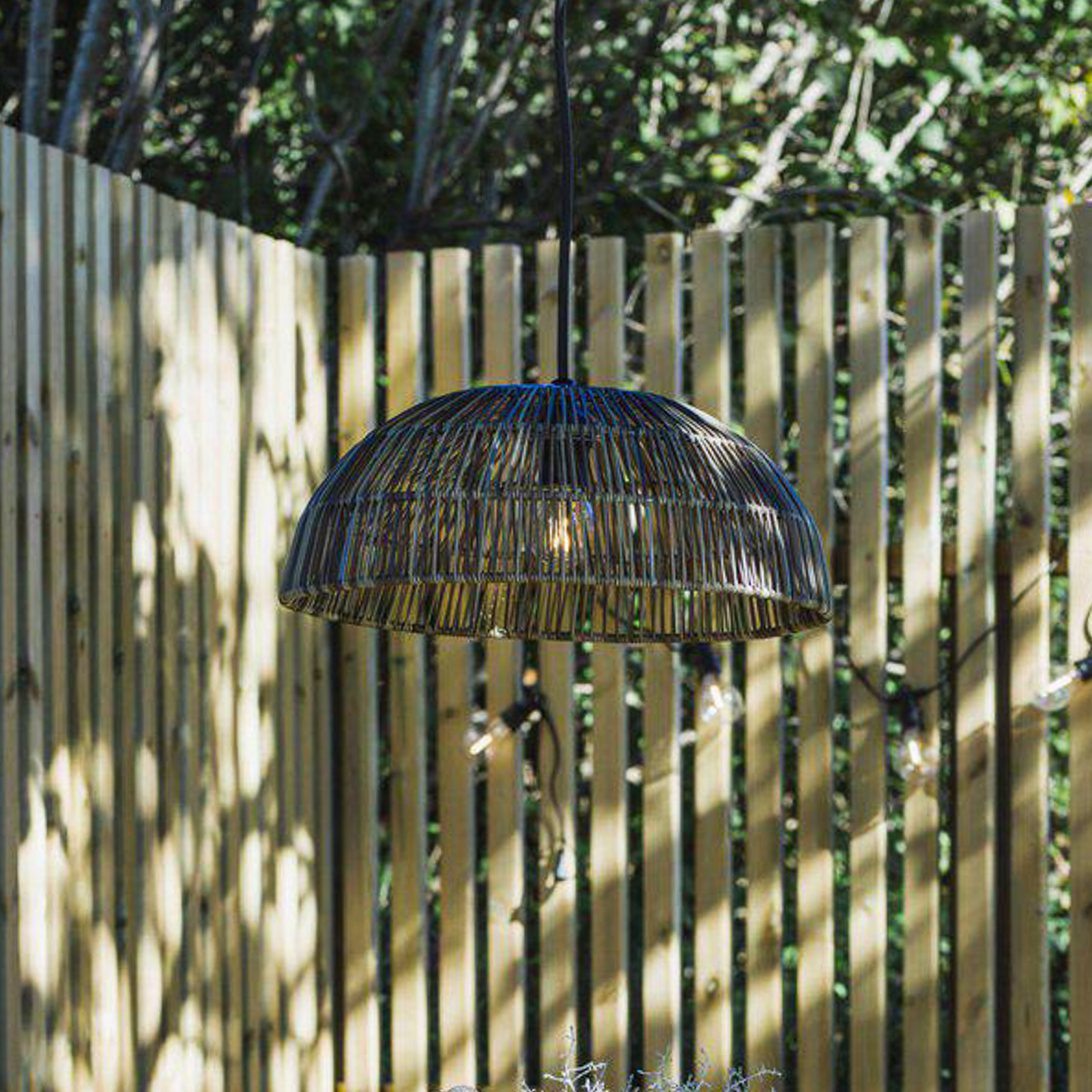 PR Home outdoor hanging light Hue, grey, UK plug, Ø 45 cm