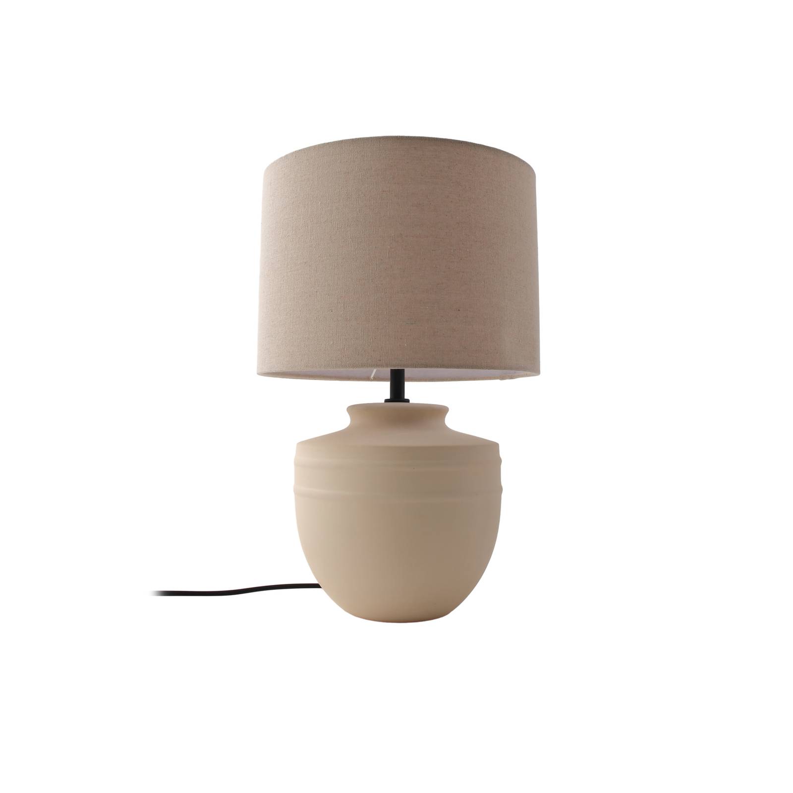 Lindby Tischleuchte Thalassia, beige, Ø 30 cm, Keramik günstig online kaufen