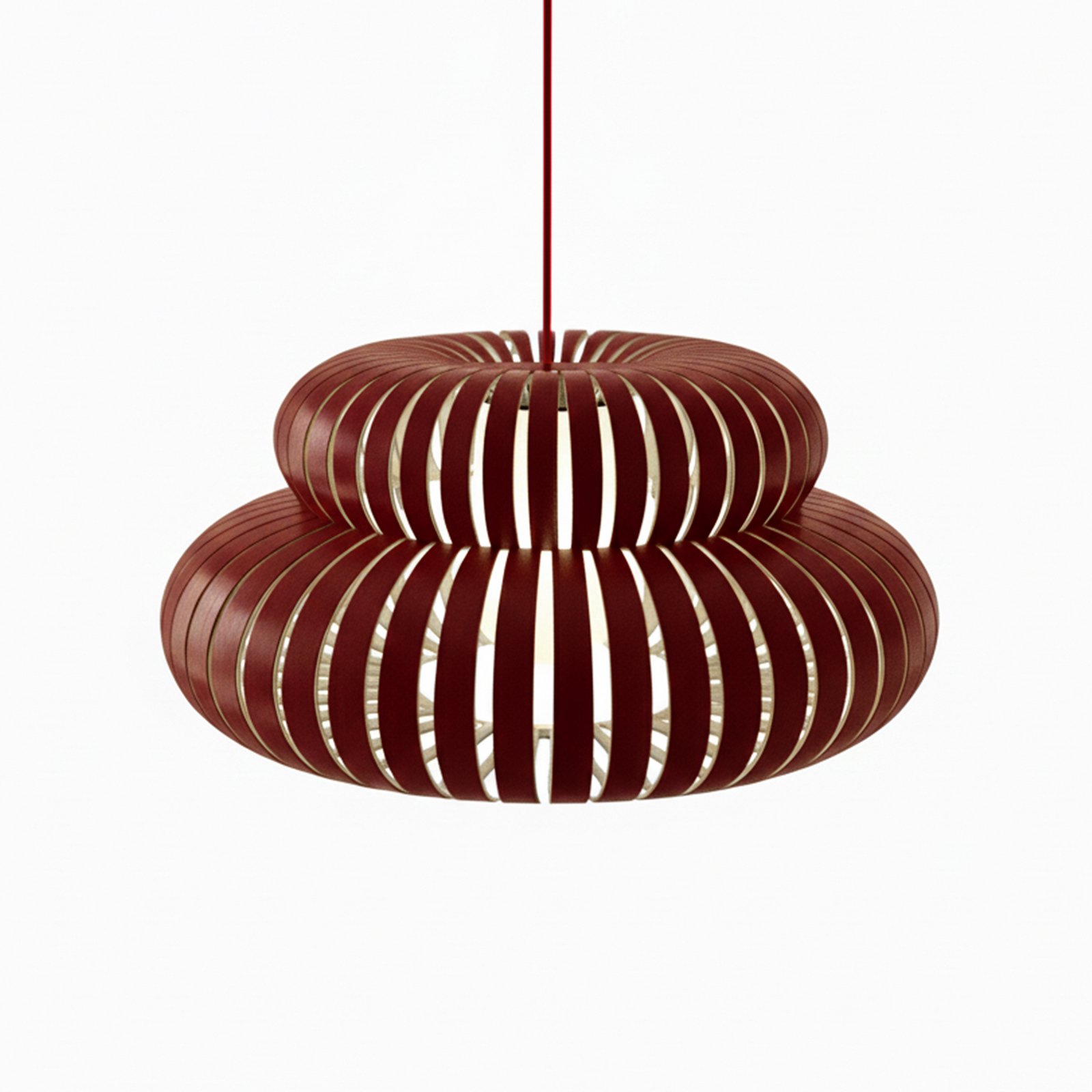 Żyrandol Lucande Slice, czerwona, metal, Ø 48 cm Żyrandol Lucande Slice, czerwona, metal, Ø 48 cm