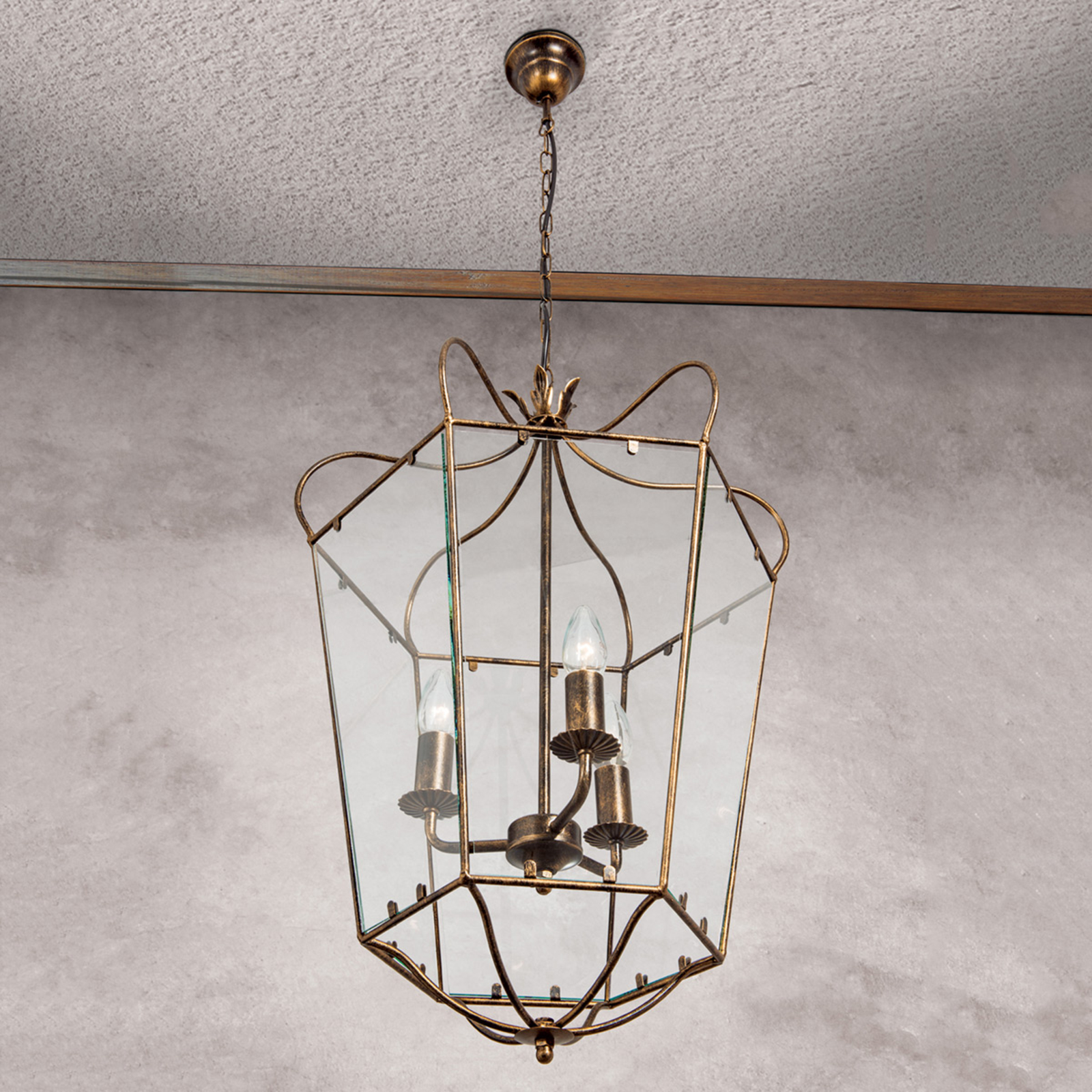 Závěsné světlo Falotta v podobě lampy, 3 žárovka