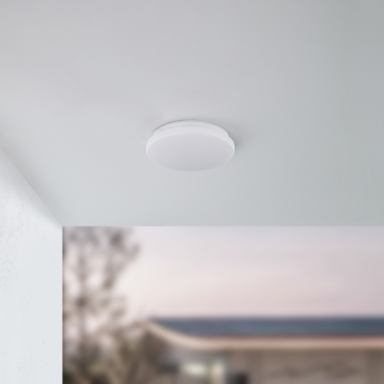 Lindby LED venkovní stropní svítidlo Kirkola, 3000 K, Ø 26 cm, bílé