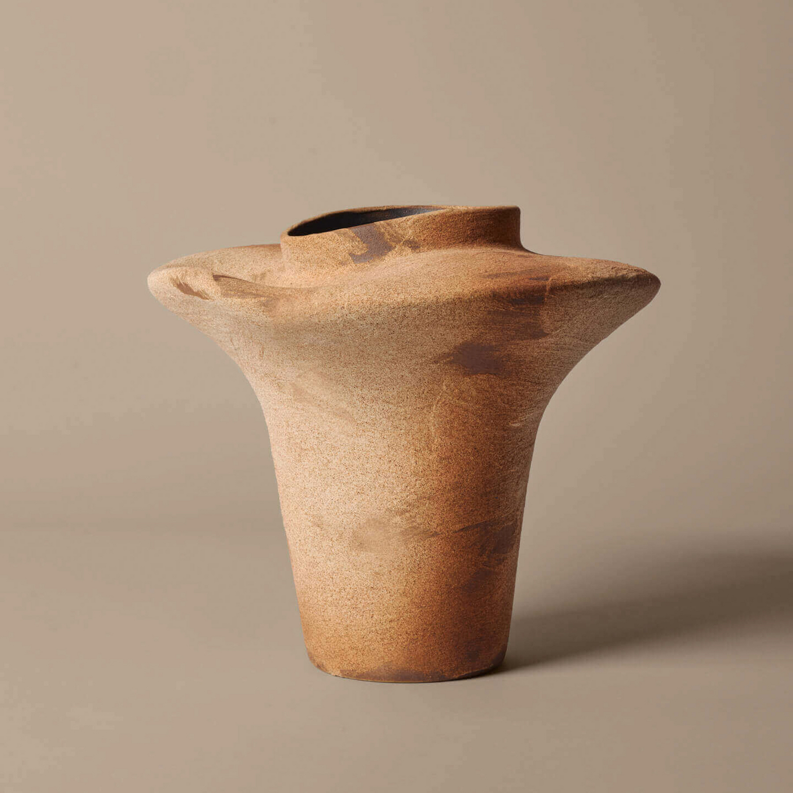 Evio vase, umber brown, height 35 cm, stoneware - ferm LIVING