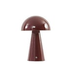 Nevijo LED-bordlampe med batteri, USB, dimbar, Ø 20 cm, mørkerød – Lindby