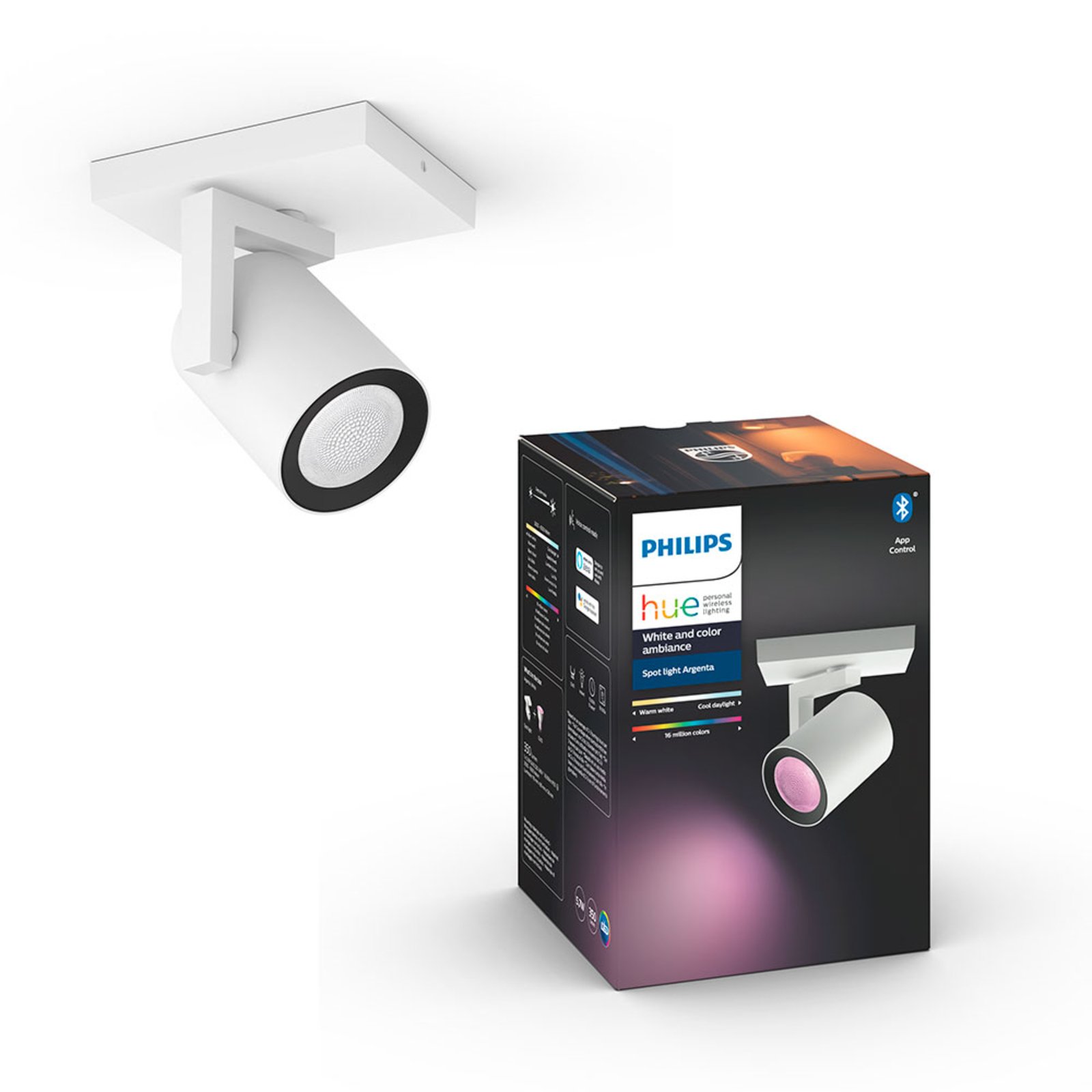 Argenta Single Spot White 1 pcs. Bluetooth White/Color Amb. - Philips Hue