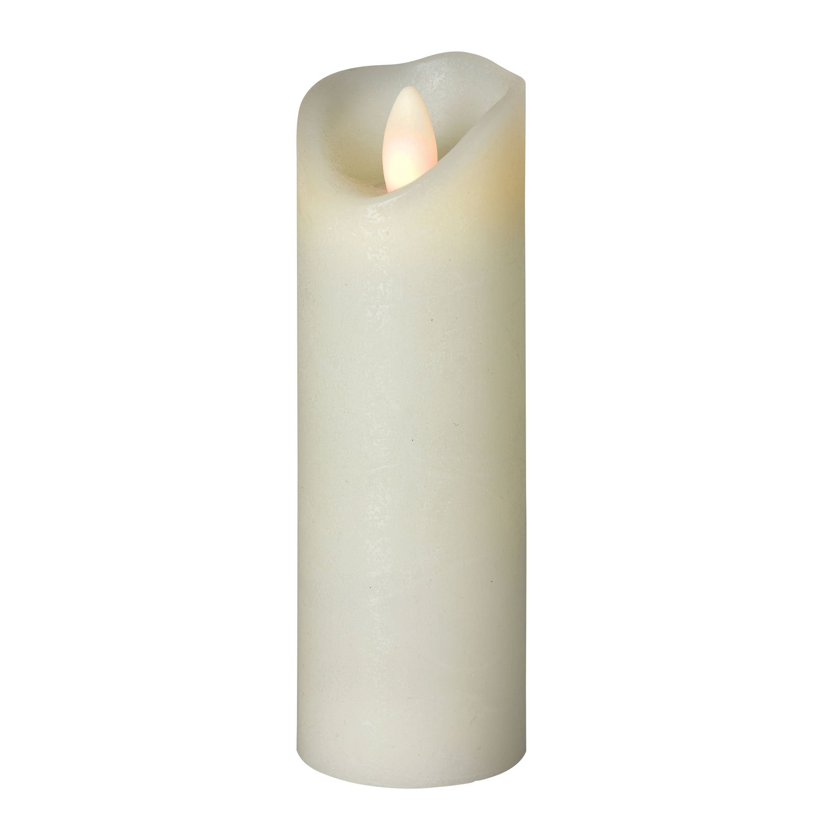 Sompex Shine LED candle, Ø 5 cm, ivory, height 17.5 cm, wax, 0.06 W, H: 17.5 cm