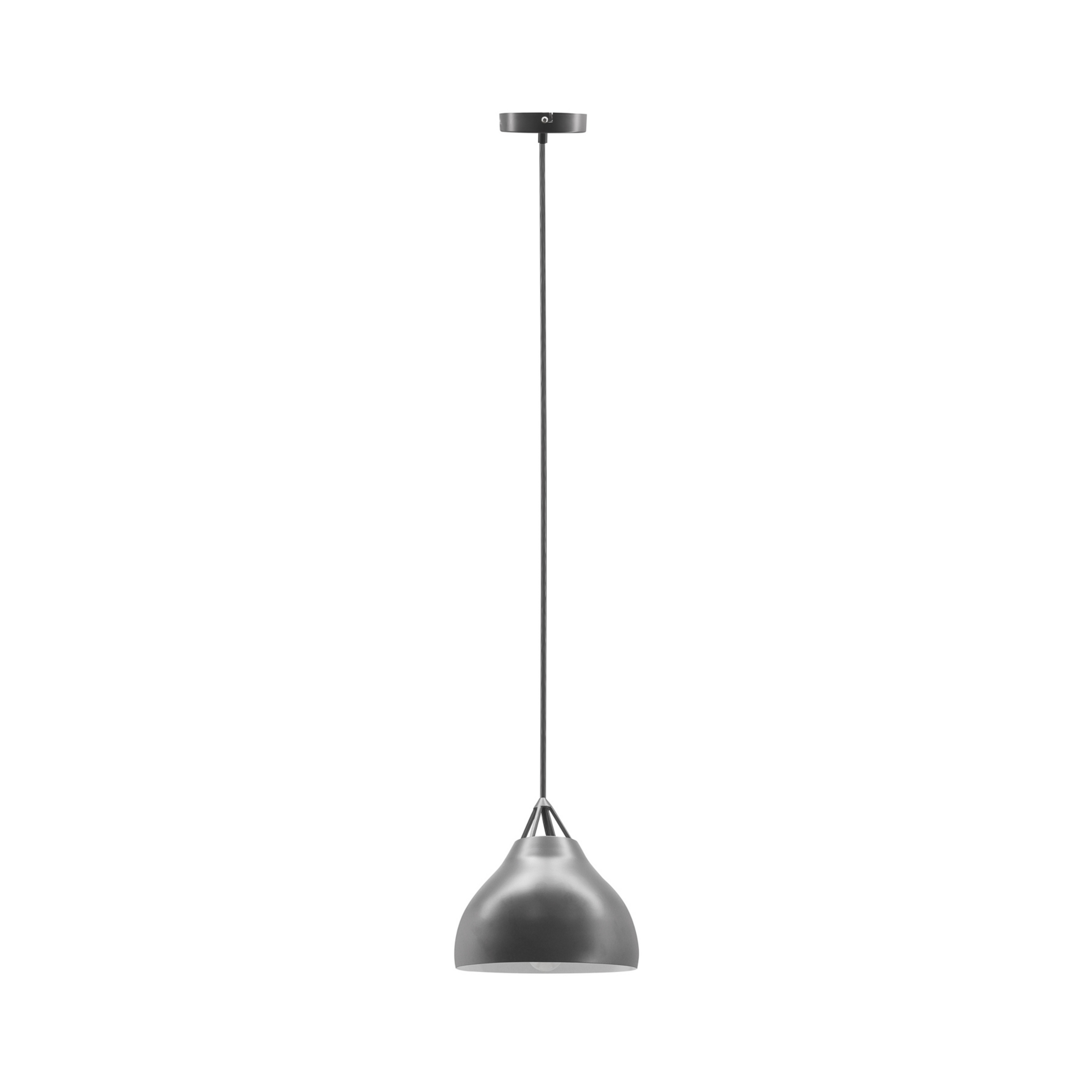 Lampa wisząca Dyberg Larsen Pyra, Ø 23 cm, szary, metal