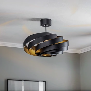 Vento plafondlamp, zwart, Ø 50 cm, metaal, E27