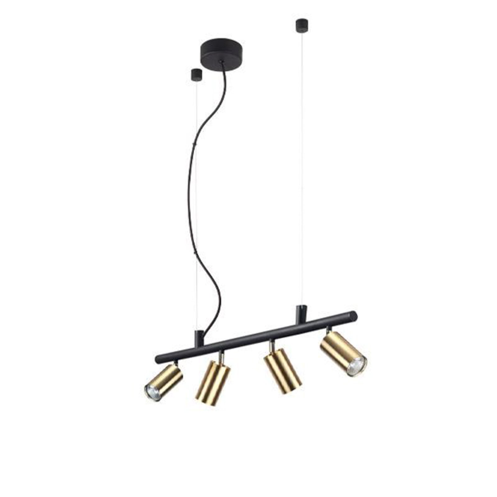 Ideal Lux viseća lampa Dynamite mesing/crni metal 4 žarulje.