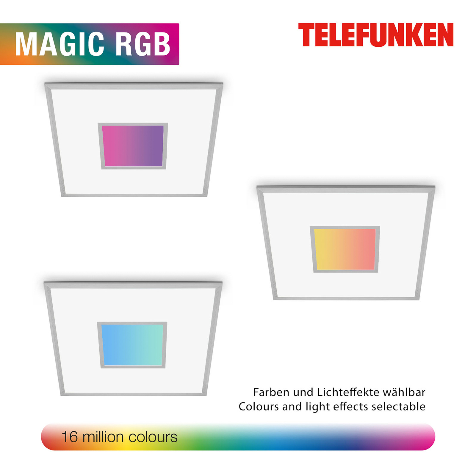 Painel LED Magic Cento prata CCT RGB 60x60cm