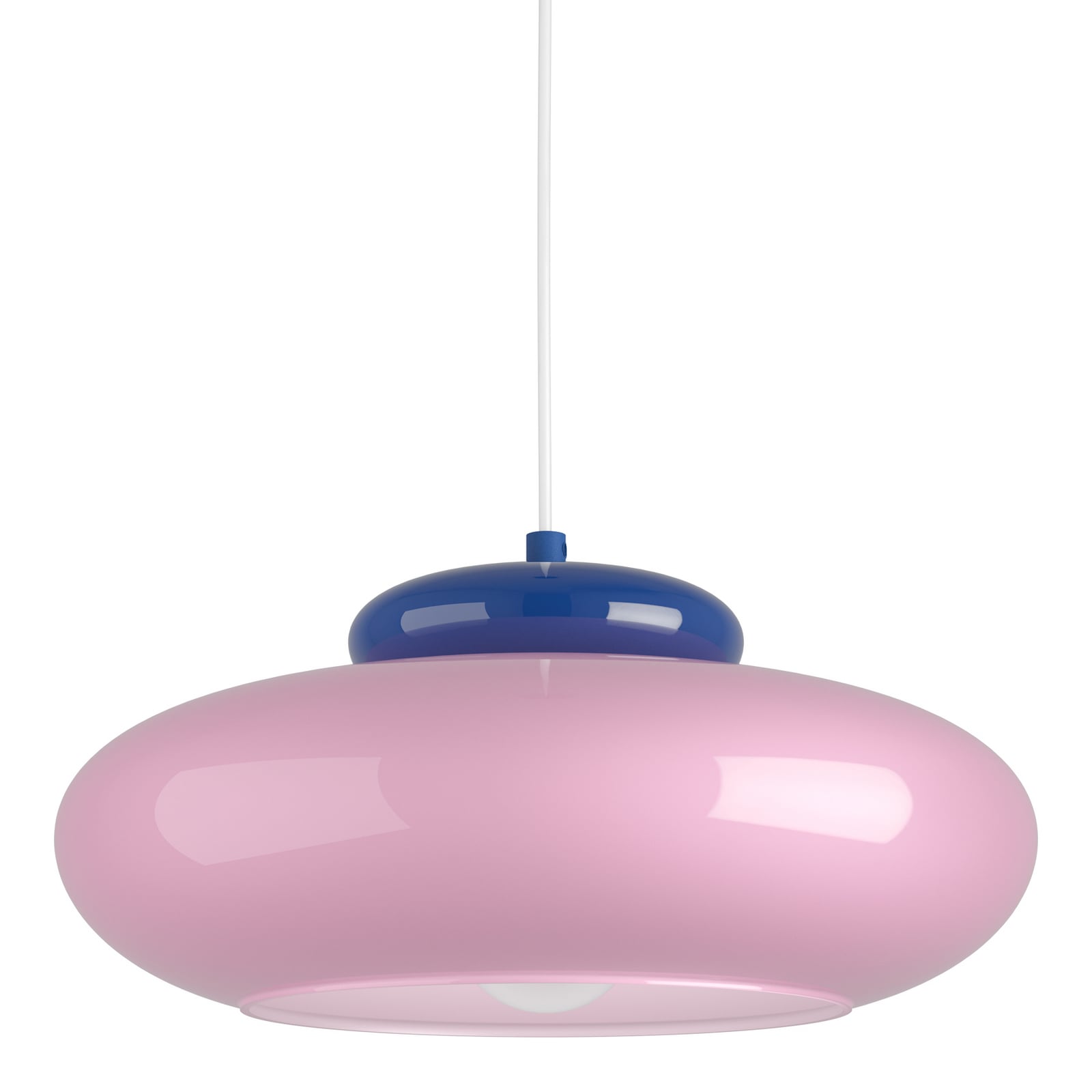Candeeiro suspenso Berardelli laranja/verde, plano, Ø 30 cm, vidro, E27 Candeeiro suspenso Berardelli laranja/verde, plano, Ø 30 cm, vidro, E27
