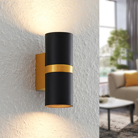 Arcchio Arsa wall light, 2-bulb, black