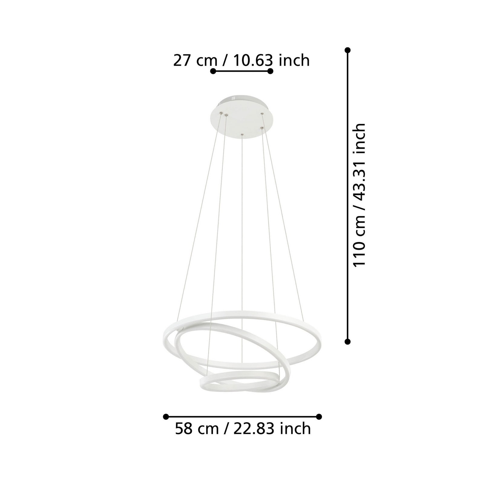 EGLO connect Lobinero-Z LED hanging light, white