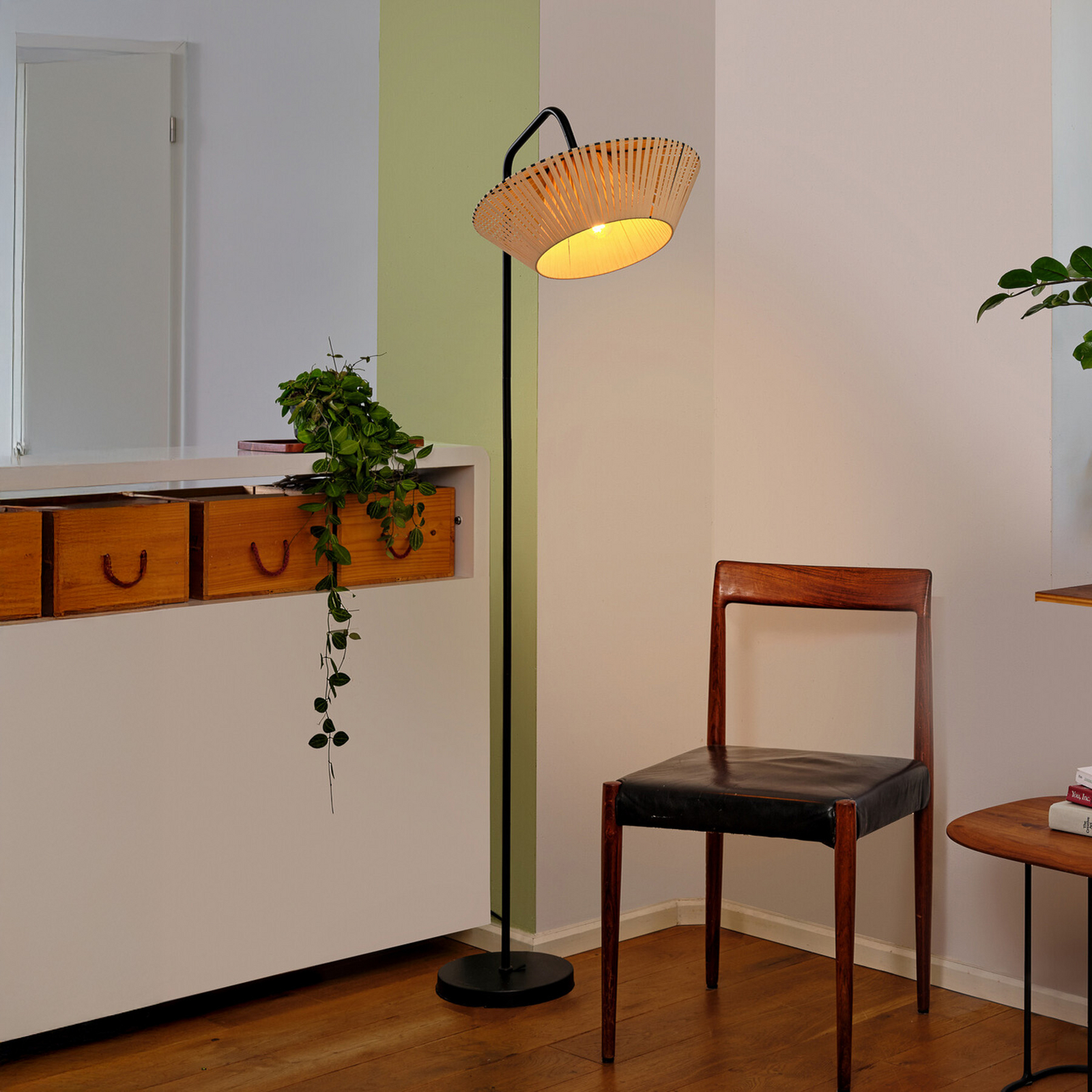 Lampa stojąca OSRAM Decor Stripes, beżowa, tekstylna, E14