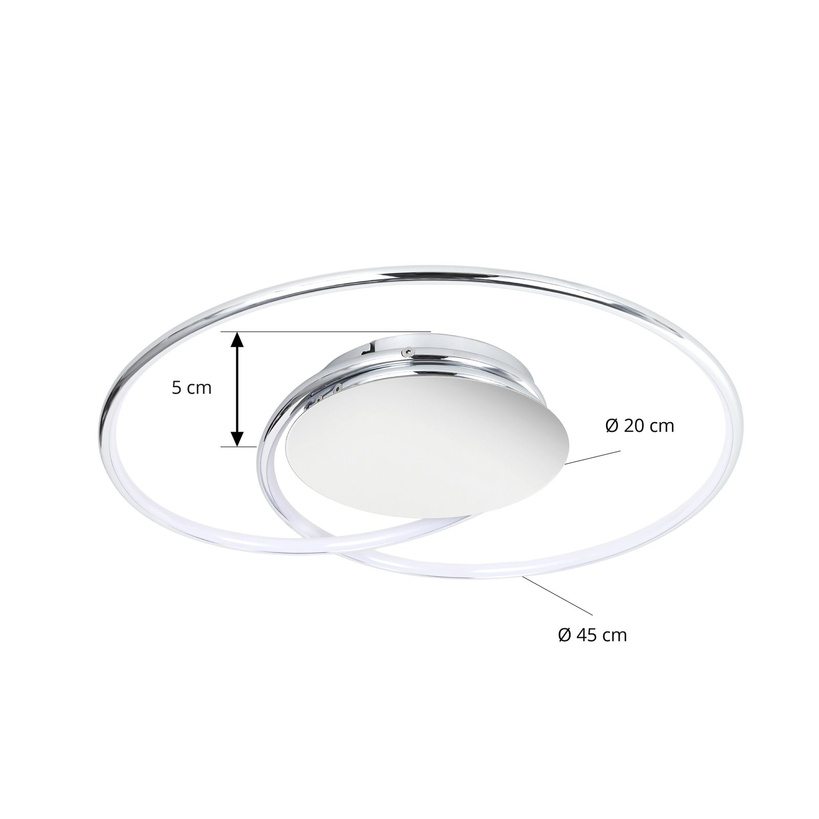 Joline Plafonnier Ø46 White/Chrome - Lindby