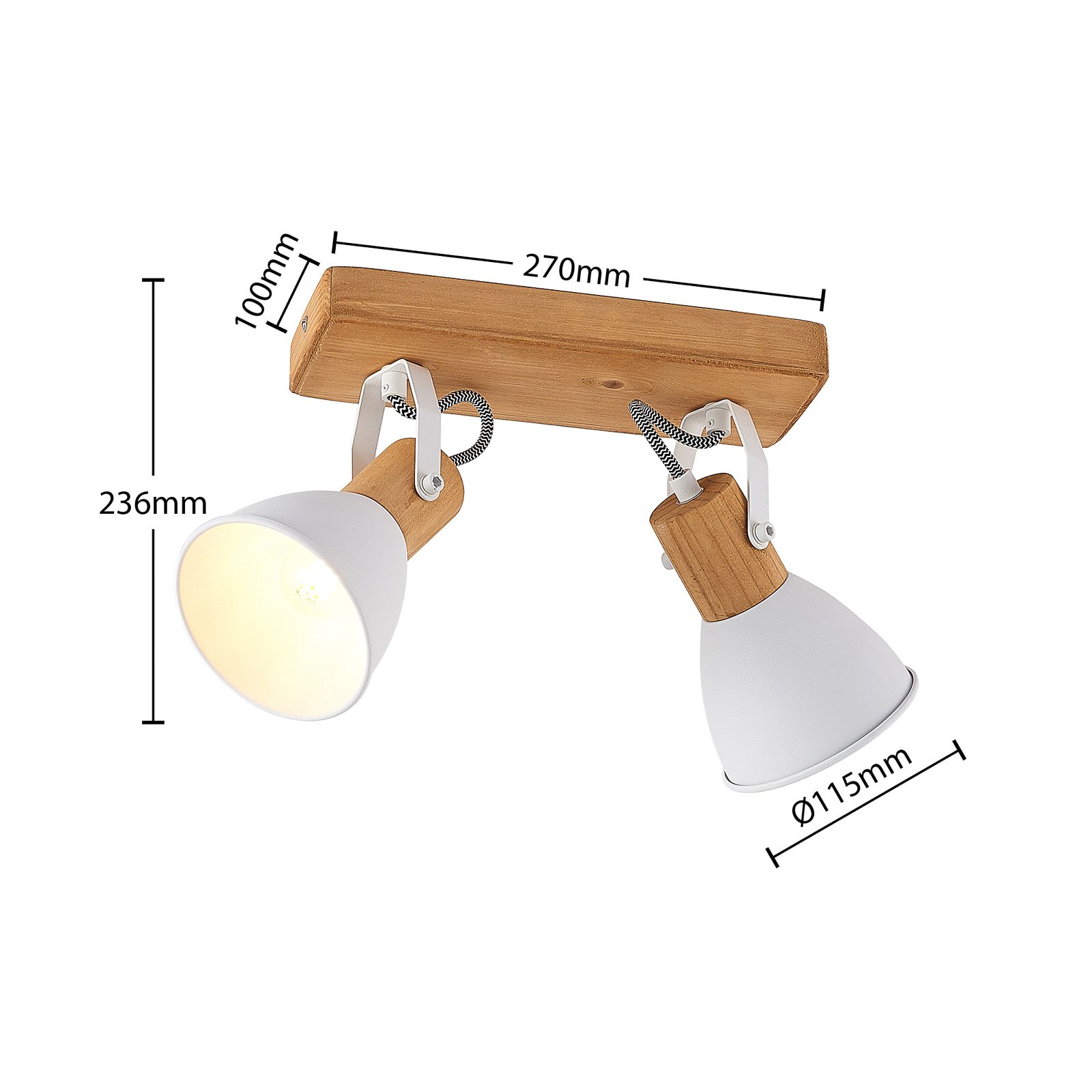 Merela 2 PlafondWood/White - Lindby