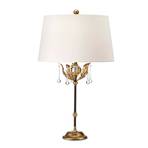 Stolní lampa Amarilli, bronz, bílé textilní stínidlo