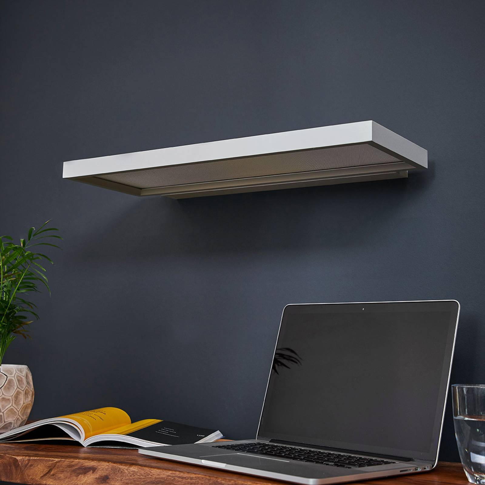 Image of Arcchio Applique LED da uffici Rick, grigio, bianco neutro