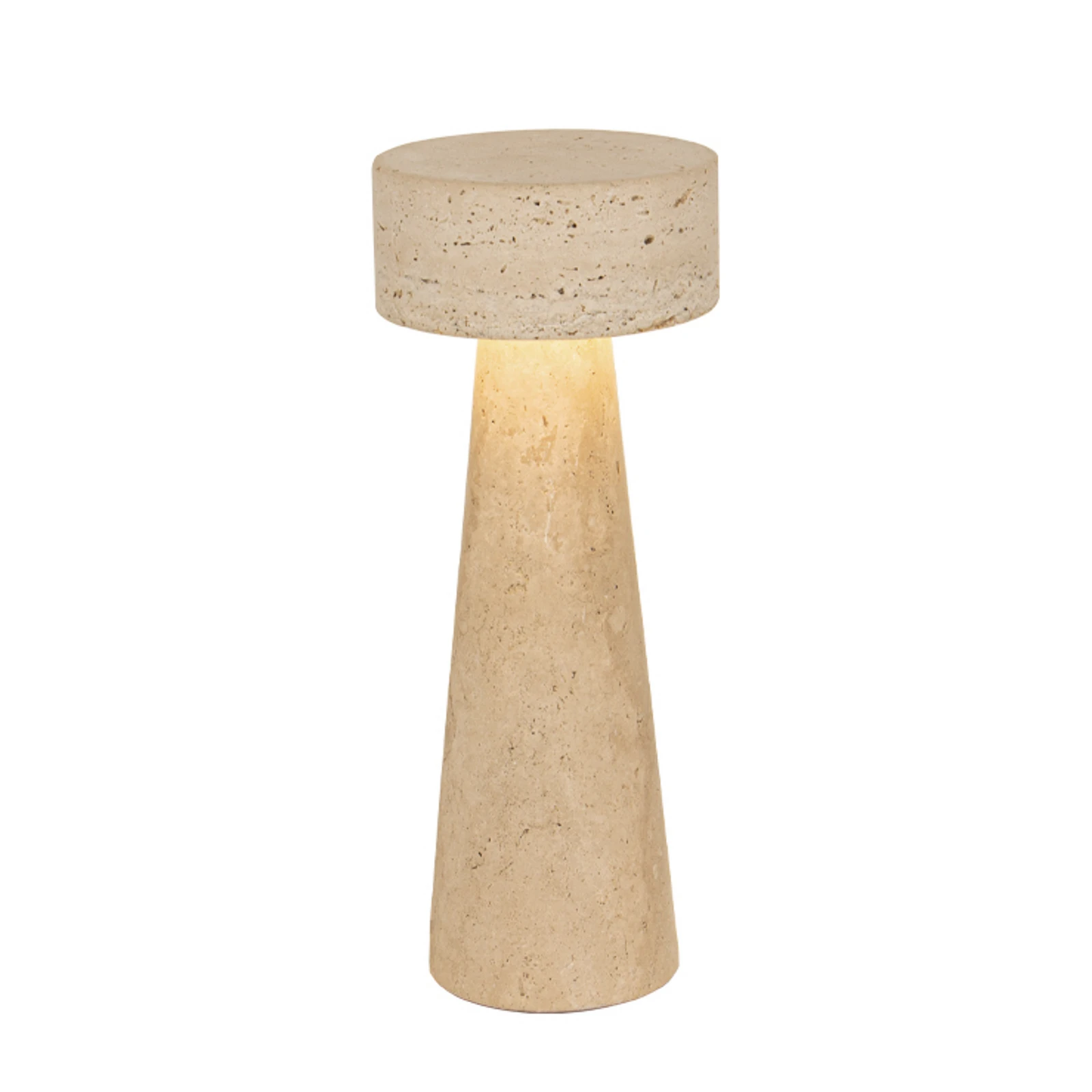 LED galda lampa „Serenity“, smilškrāsā, augstums 31 cm, akmens