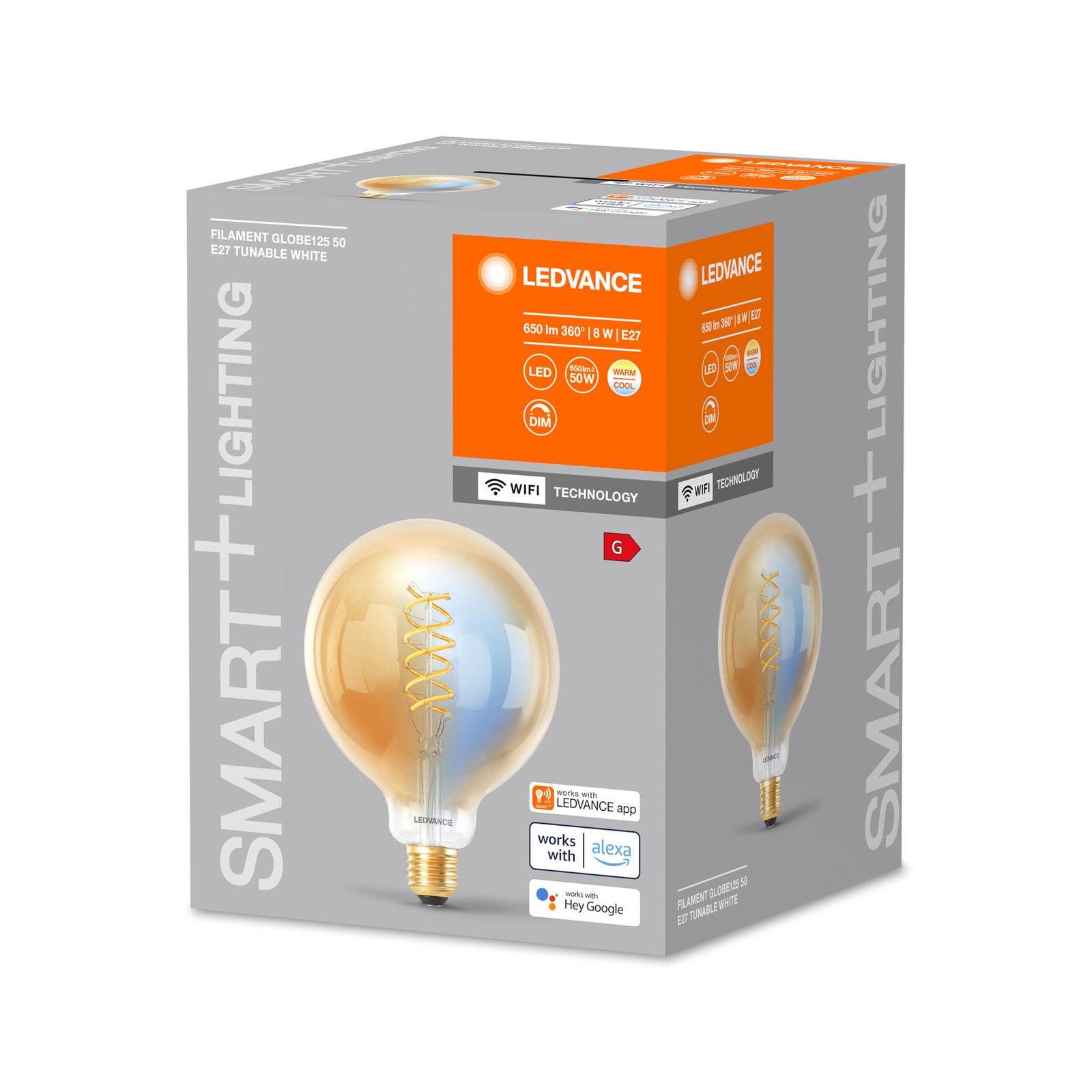 LEDVANCE SMART+ WiFi E27 8W LED G125 oro 822-850