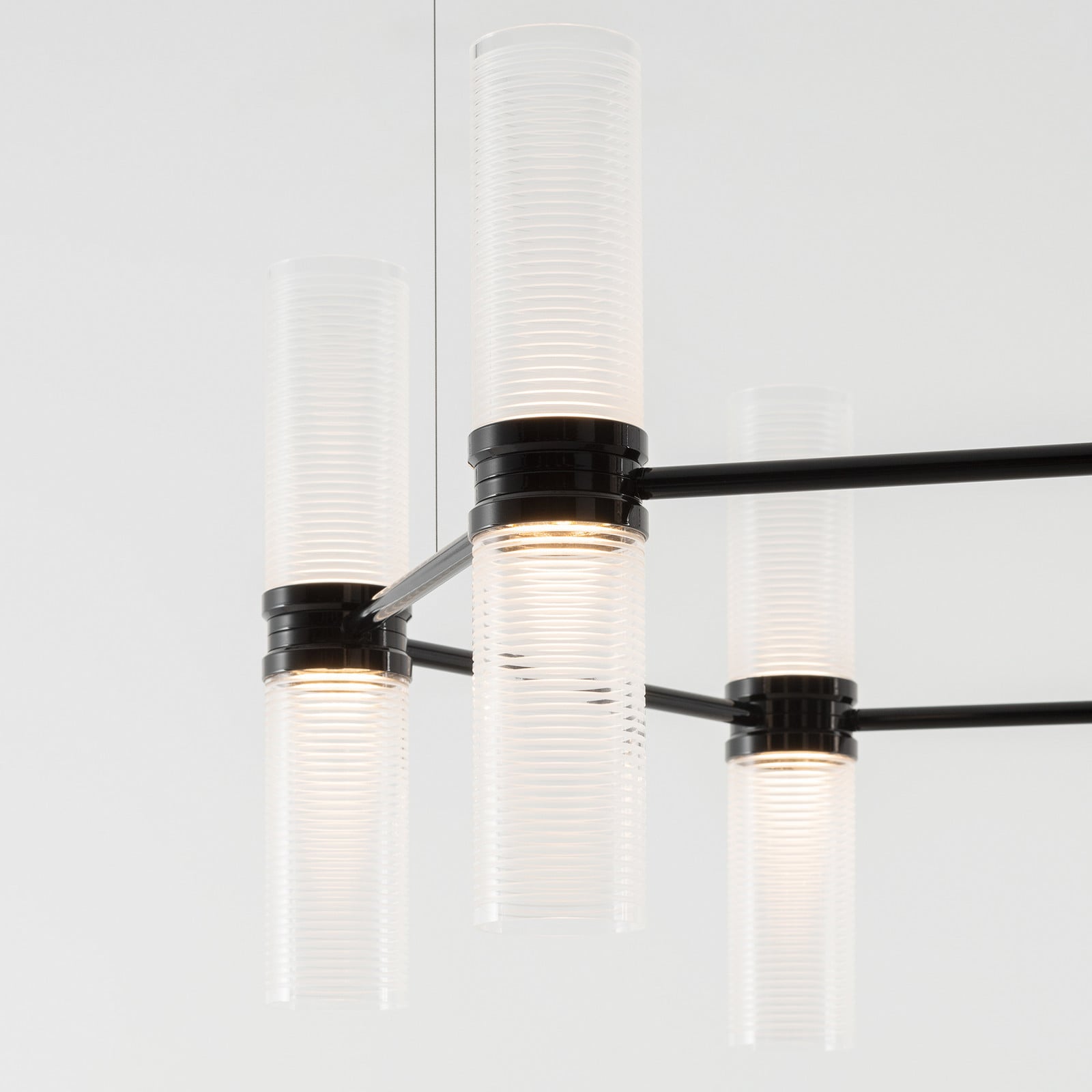 Lampă suspendată LED Artemide Zephyr Exagonal negru Ø 77 cm aplicație - Camera de zi / sufragerie - Design - negru transparent - Aluminiu