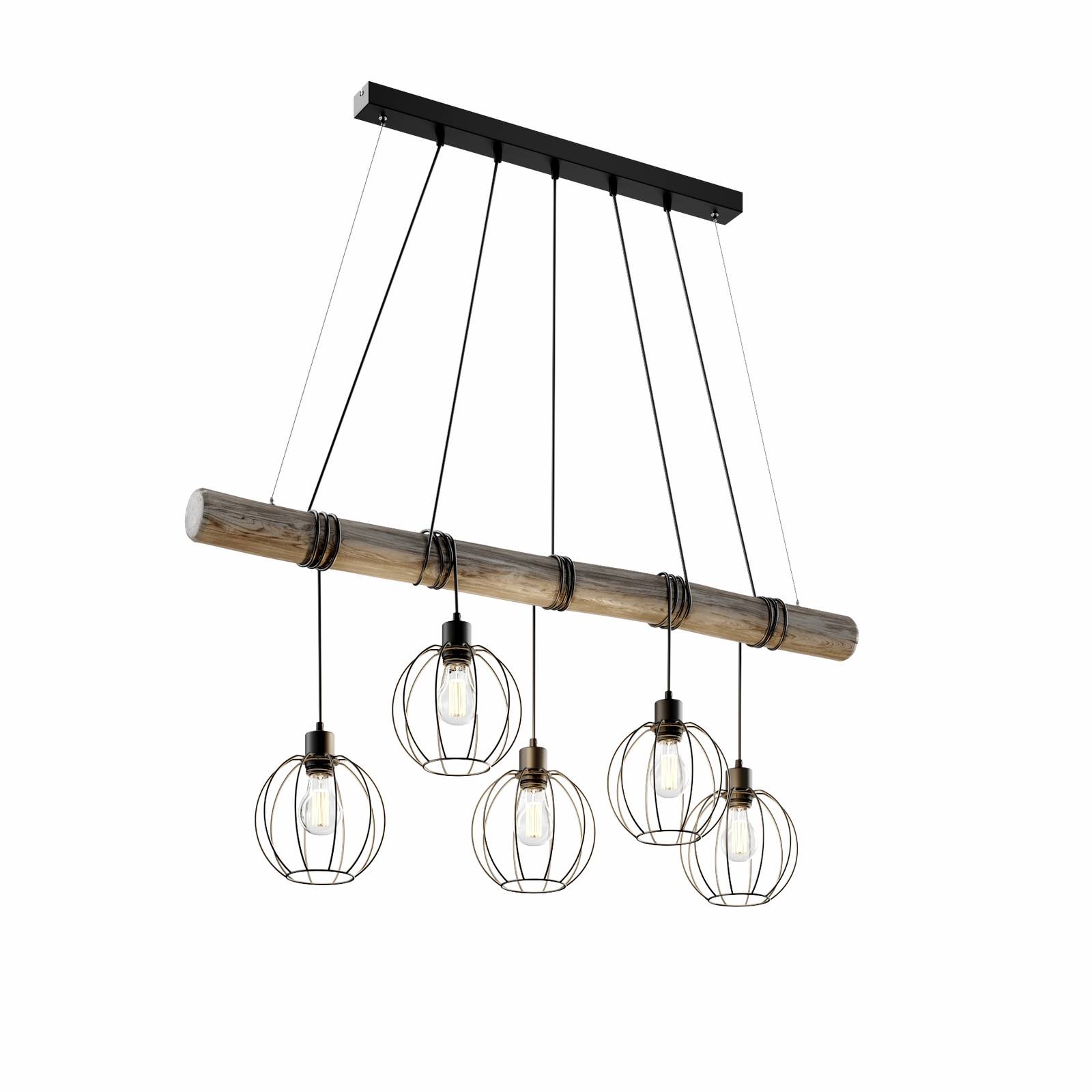 Suspension Karou à 5 lampes gris décapé