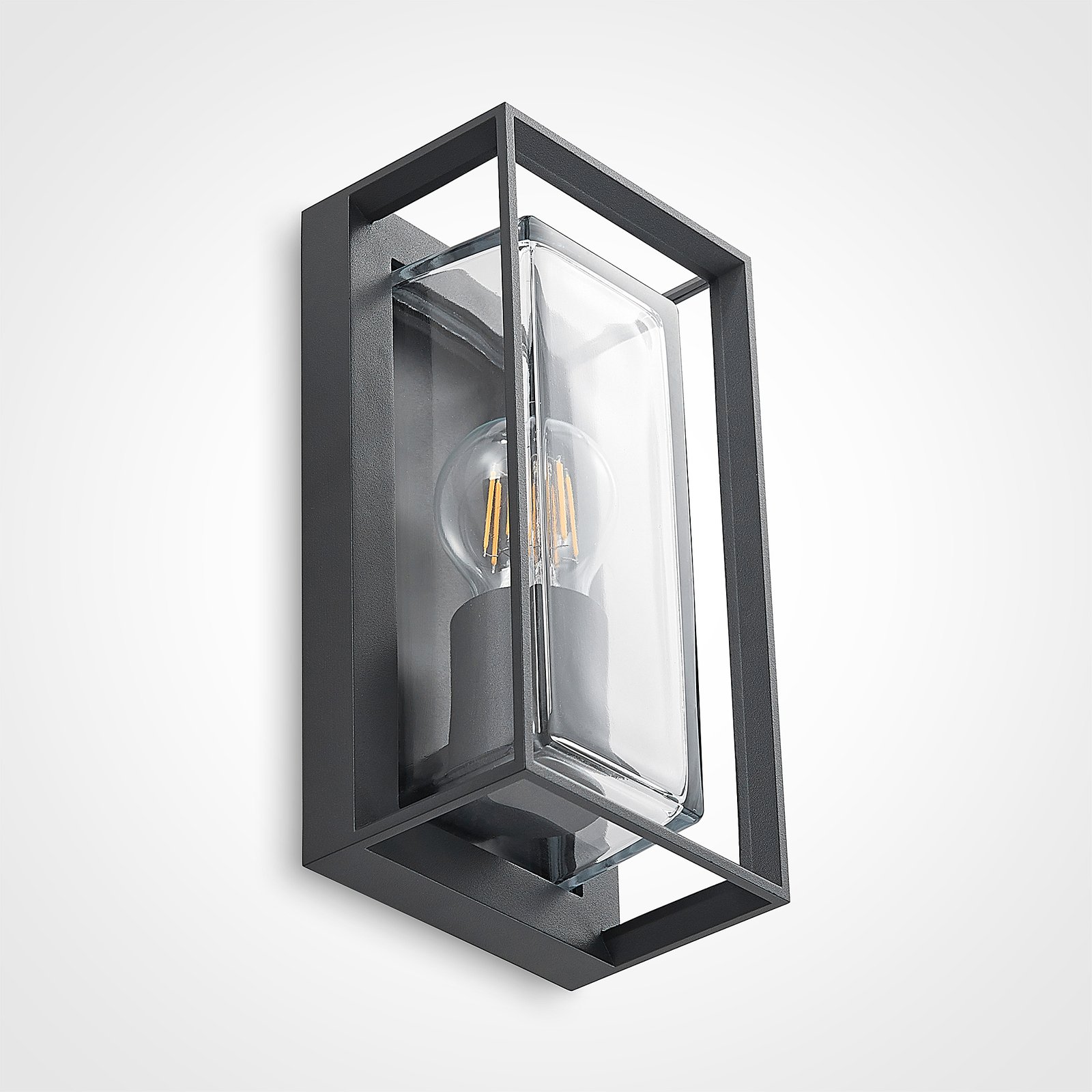 Arcchio buitenwandlamp Ismera, IP65, donkergrijs, sensor