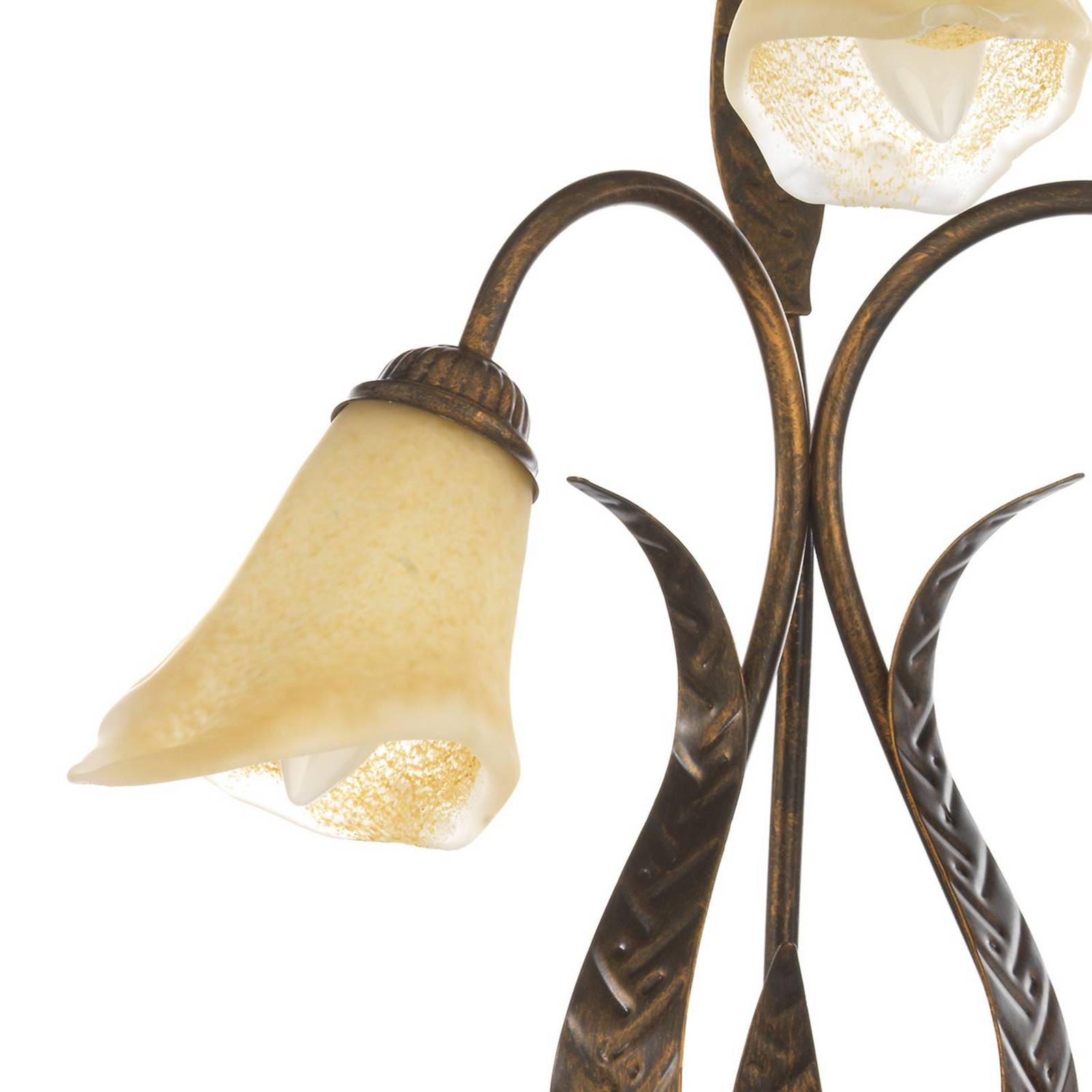 Lampa stołowa Alga, 3-punktowa, żelazo, szkło, Florentyna