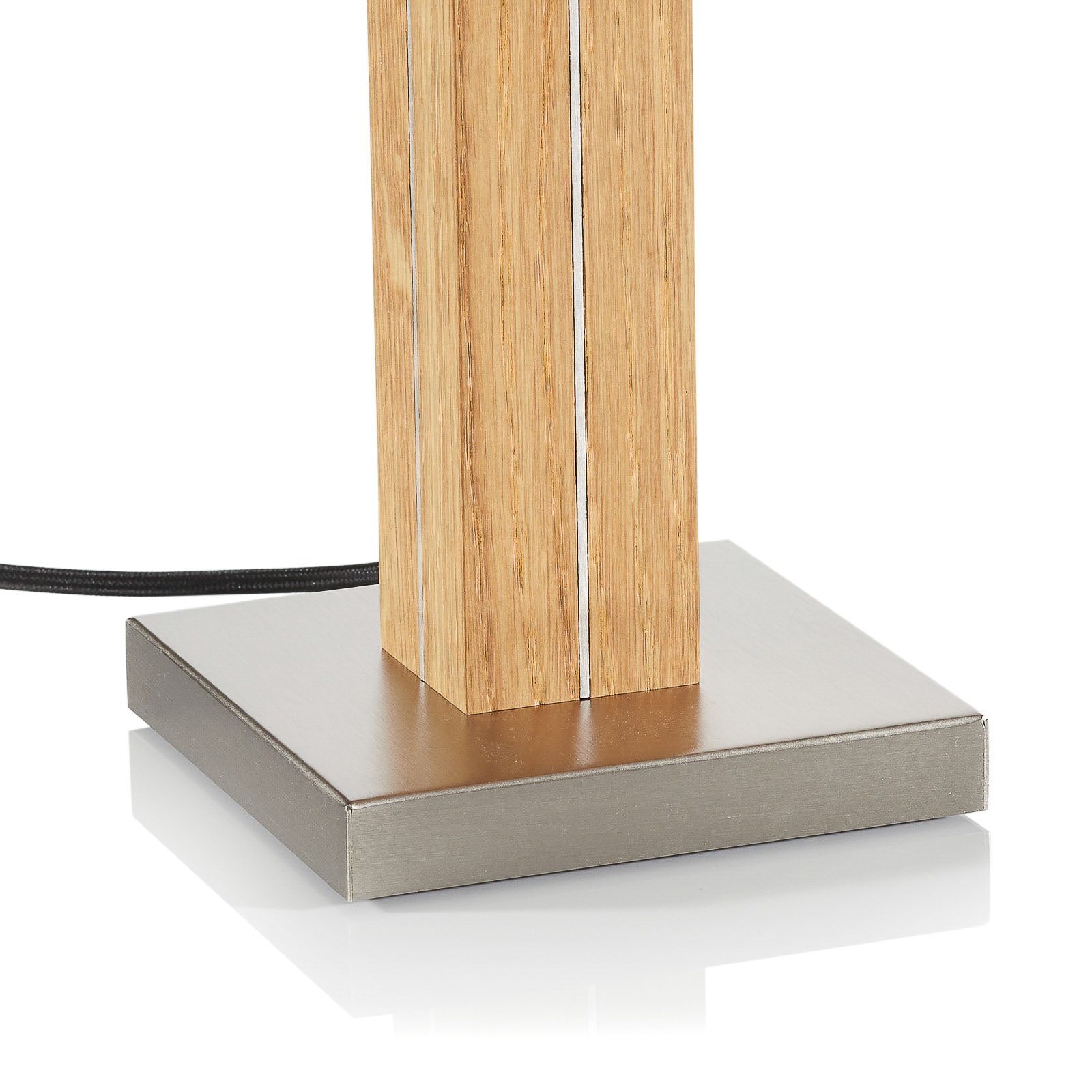 HerzBlut Dana lámpara de mesa, pie de madera roble