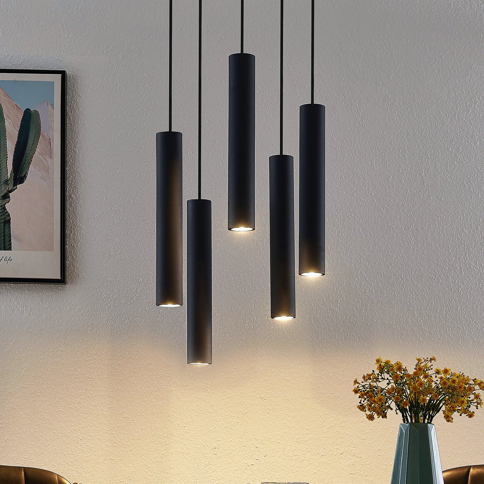 Sanad Pendelleuchte Black - Lindby