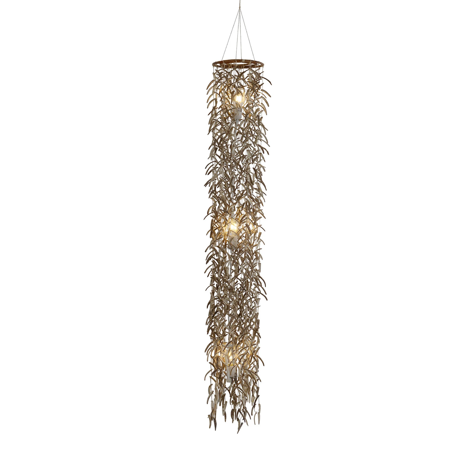 Lampa wisząca Kokos z orzecha kokosowego, 180 cm