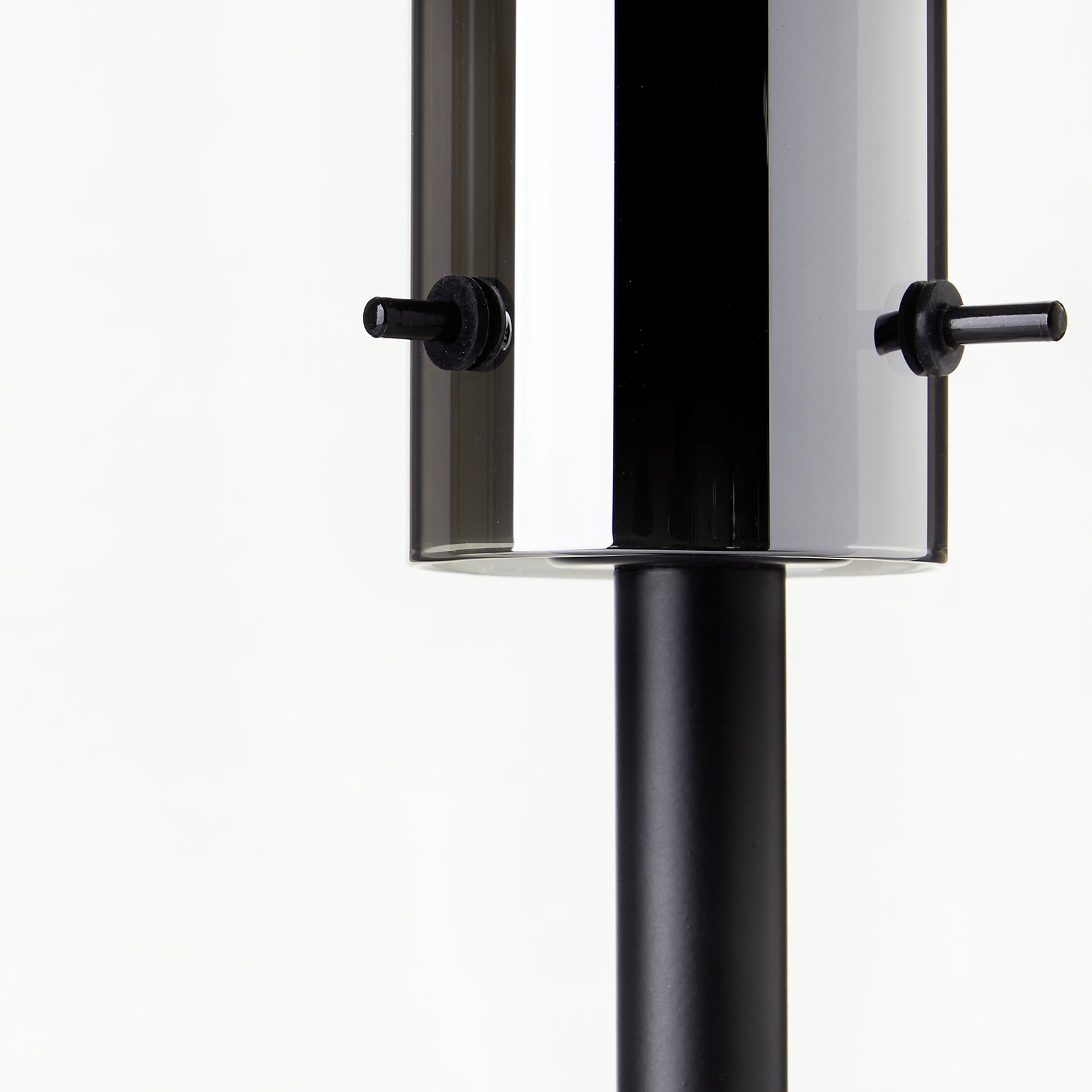 Настолна лампа Glasini, височина 49,5 cm, опушено сиво/черно, стъкло