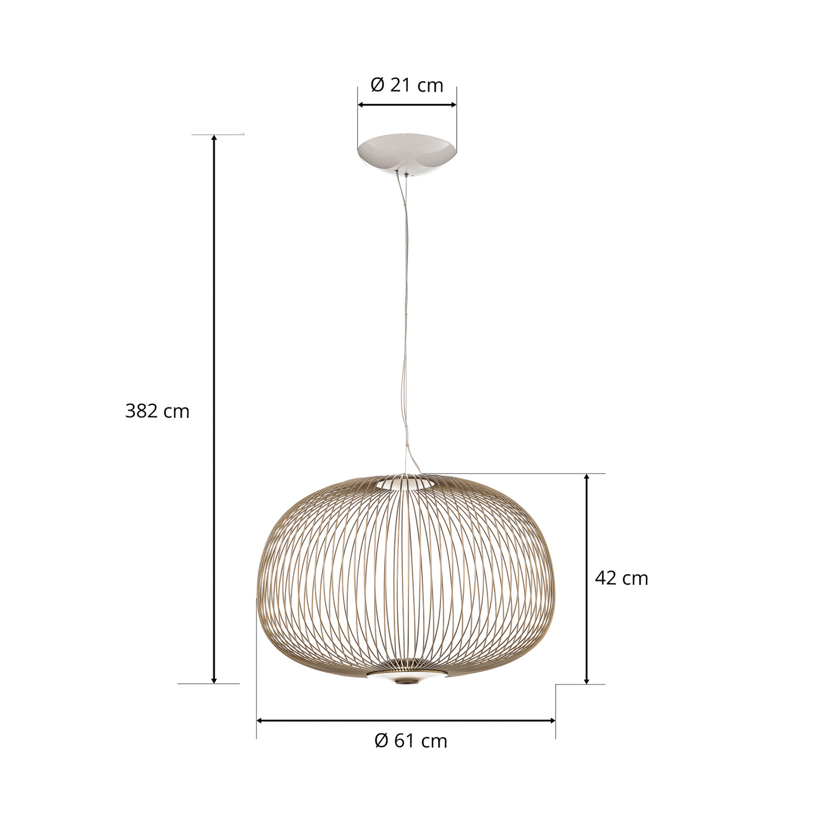 Foscarini MyLight Spokes 3 LED závěsné, zlatá