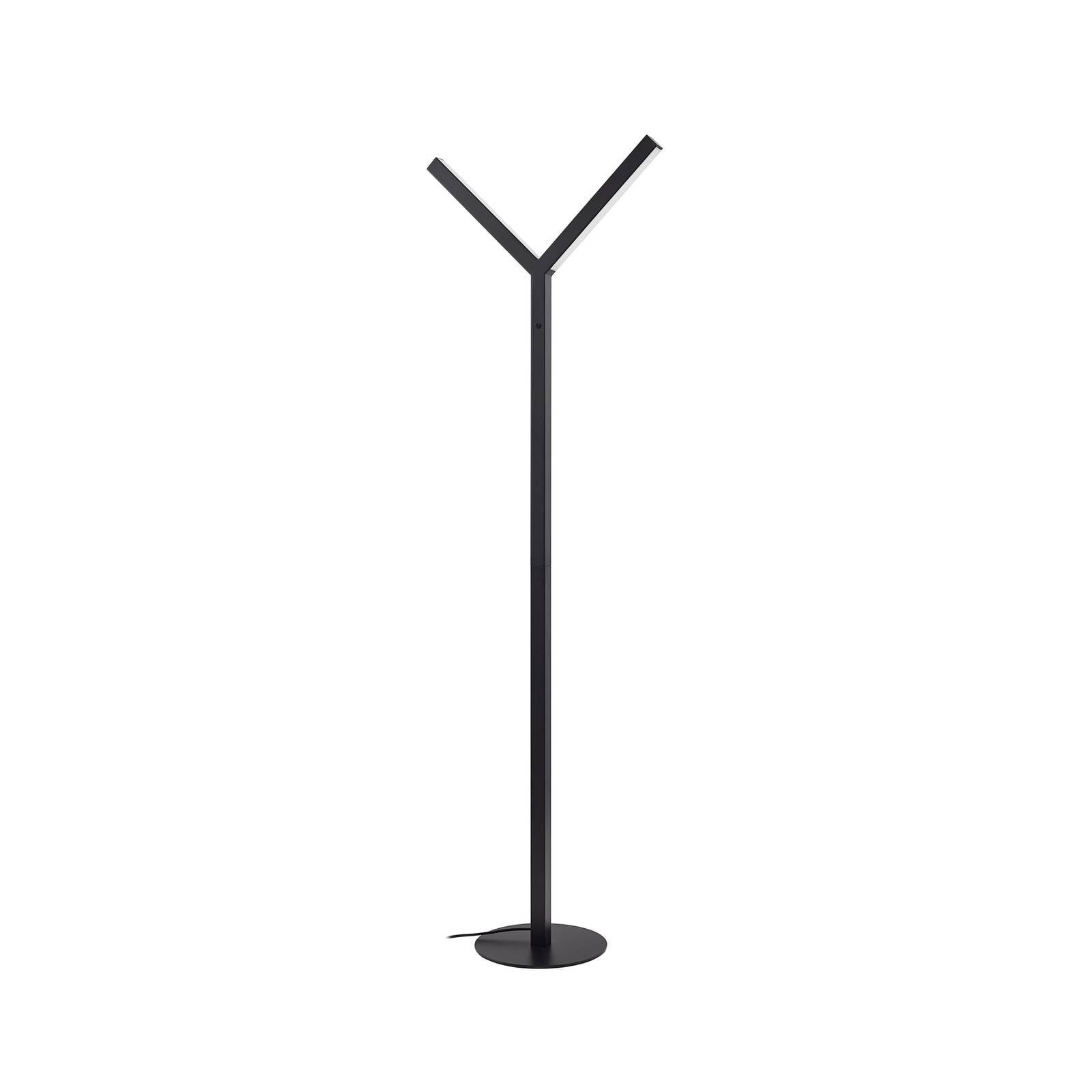 Lucande LED-Stehleuchte Ilian, schwarz, Metall, CCT, dimmbar