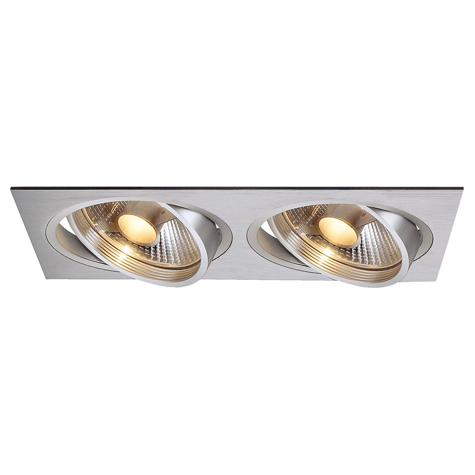 SLV New Tria II Built-In Spotlight Beautiful ES111, for Workroom / Office, Aluminium, GU10, 75 W, energy efficiency: A++, L: 31.5 cm, W: 16.5 cm, H: 12.5 cm
