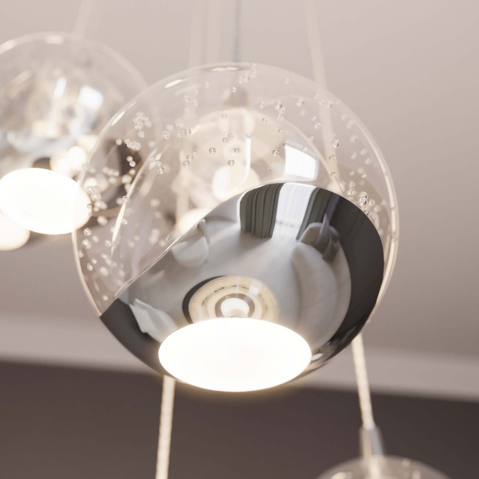 Lucande Hayley lámpara colgante LED, 9 luces cromo
