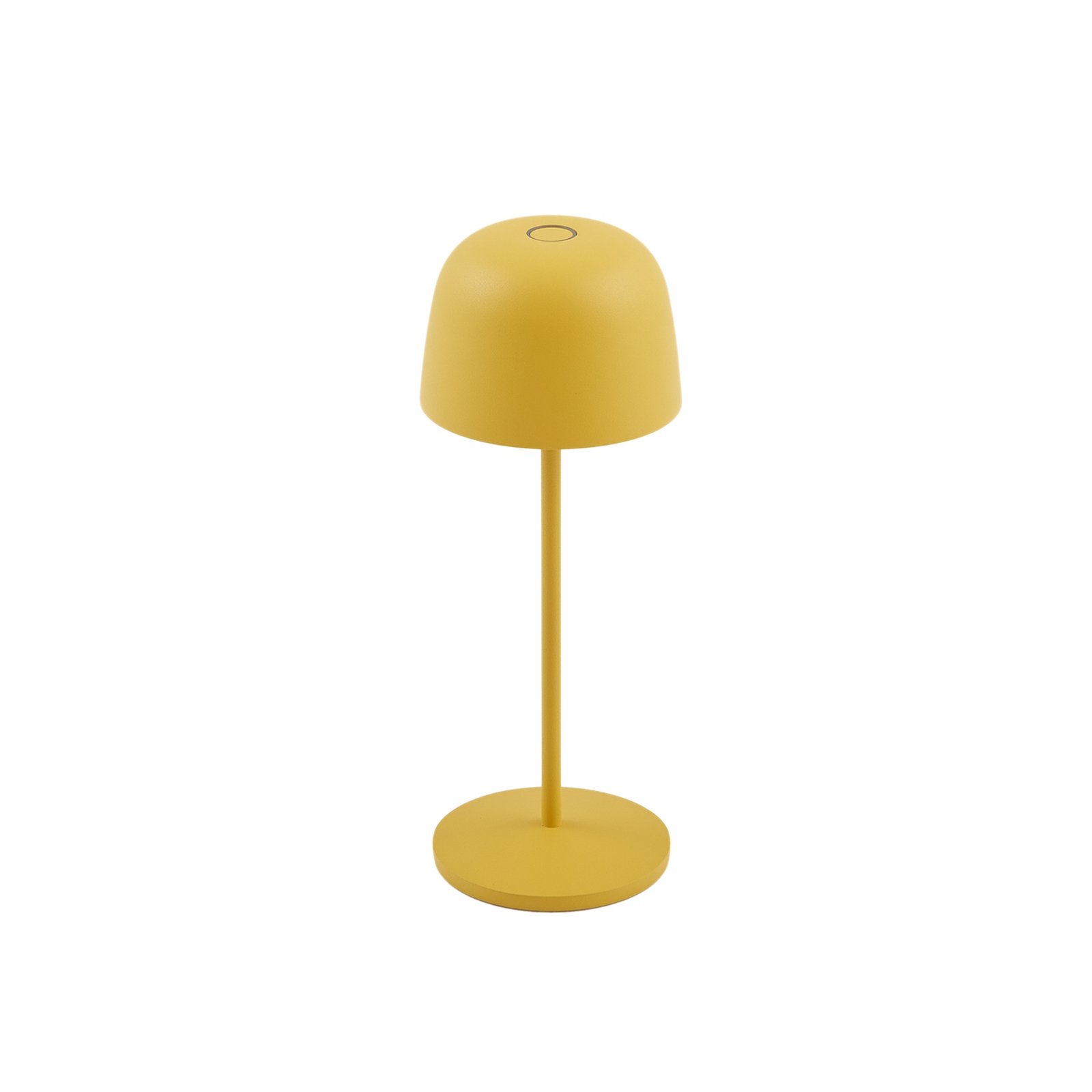 Lindby Candeeiro de mesa LED recarregável Arietty, amarelo, regulável, IP54