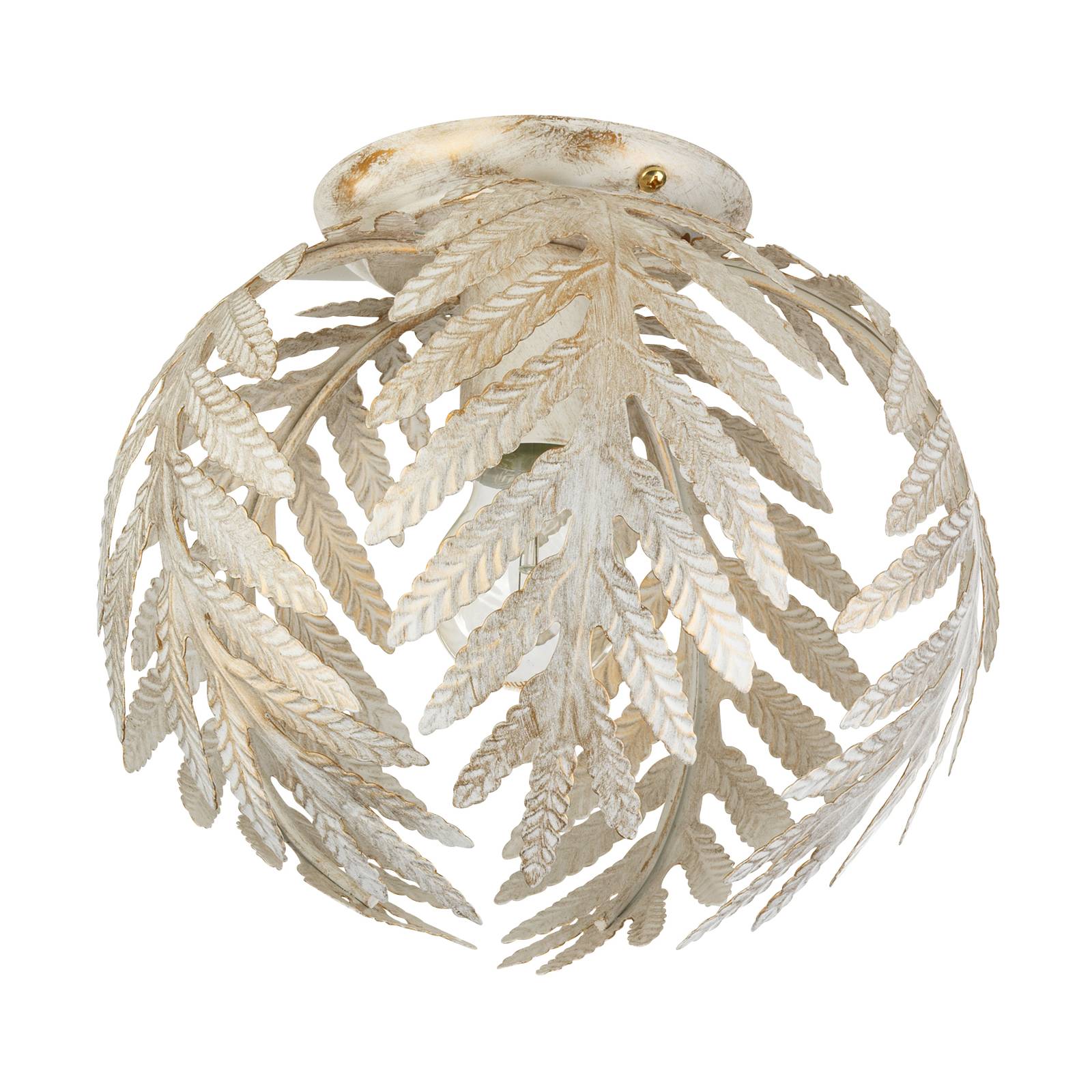 Taklampa Felce som ormbunke, elfenben, Ø 25 cm