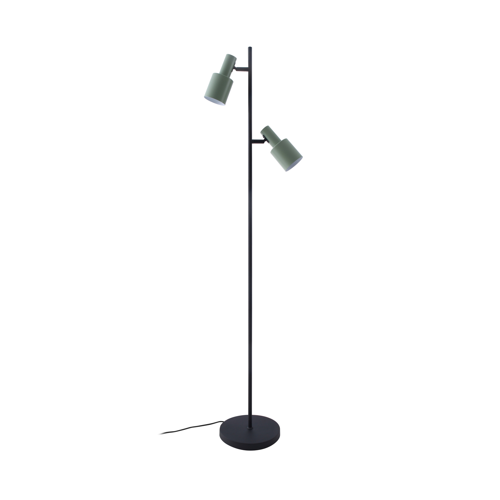 Stojacia lampa Lindby Ovelia, zelená/čierna, železo, E27