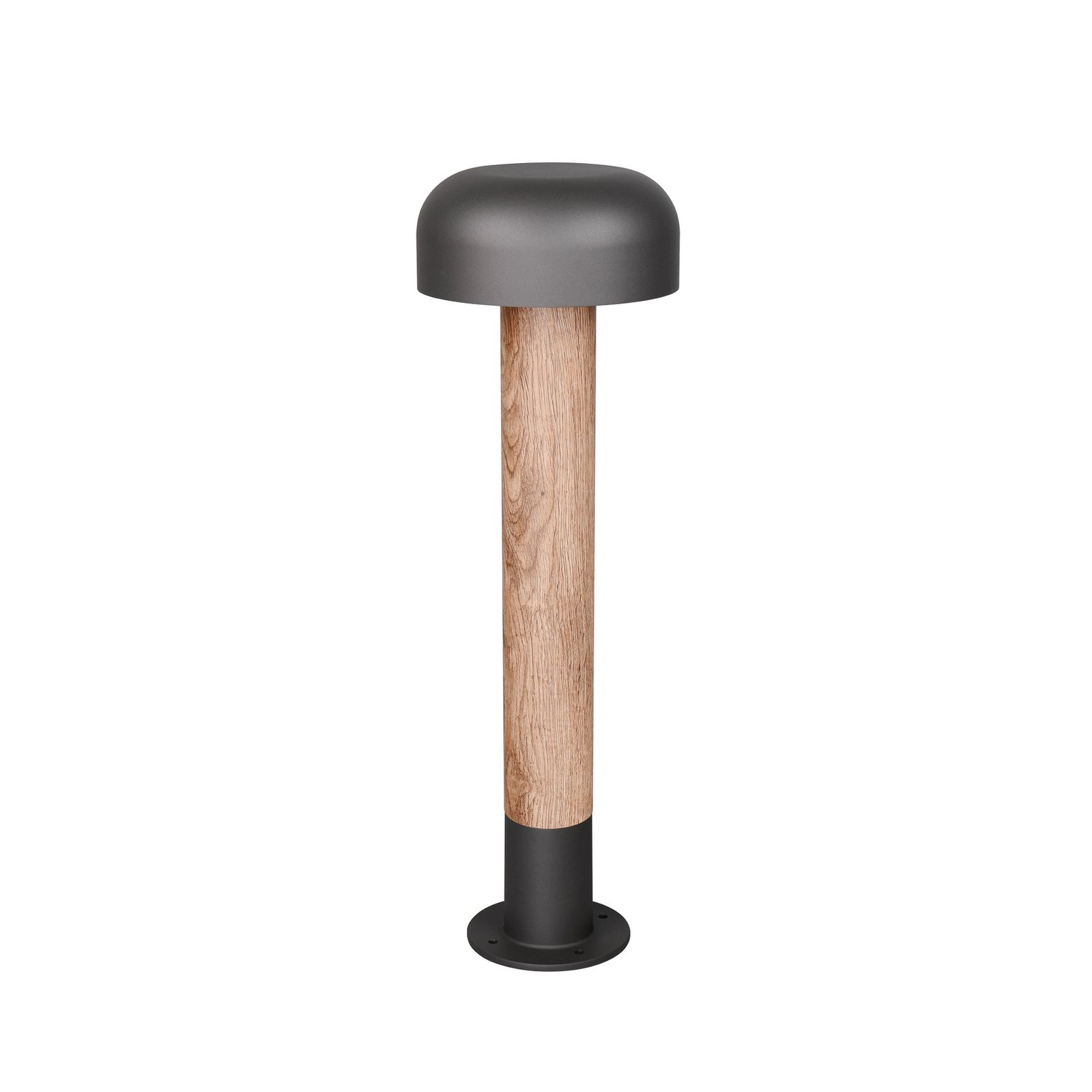 Fraser path light, grey/wood look, aluminium, IP54, height 84.5 cm