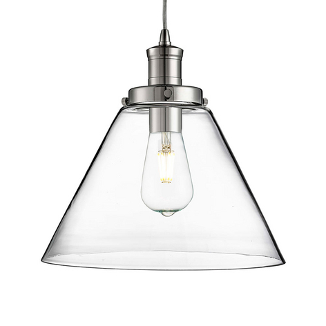 Moderne Glas-Pendelleuchte Pyramid, chrom
