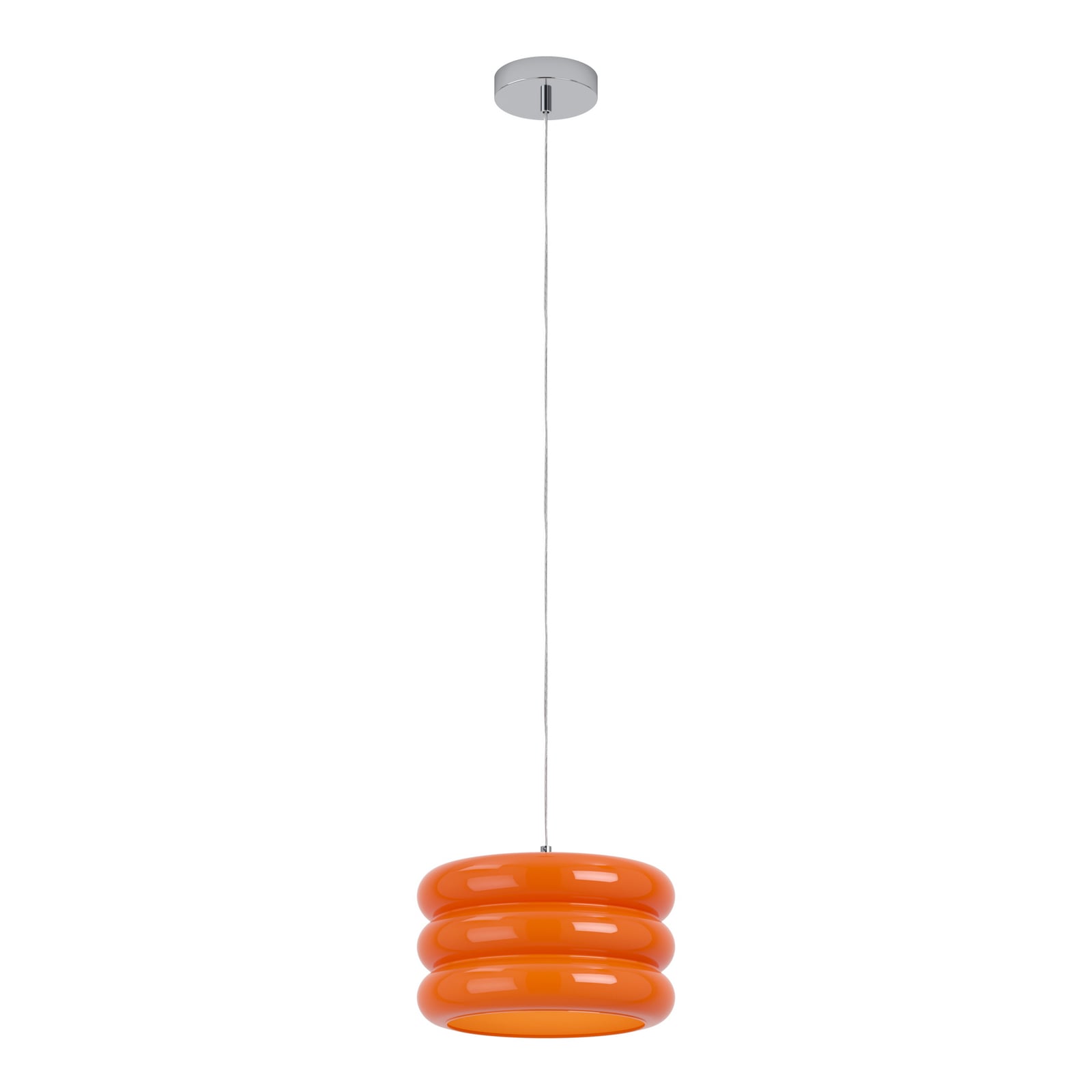 Candeeiro suspenso Tortora, laranja, Ø 30 cm, vidro, E27
