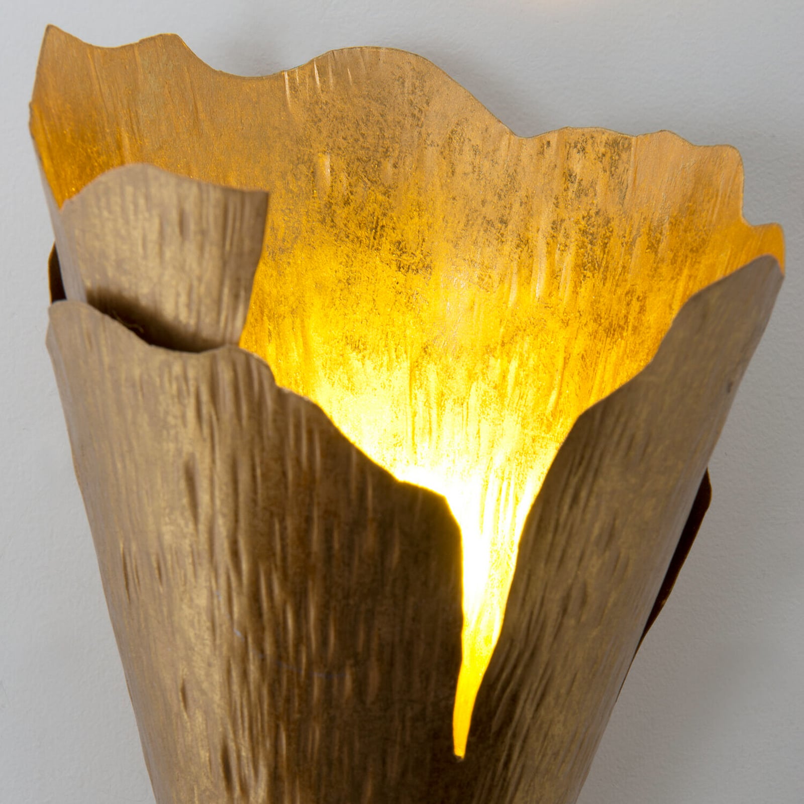 Aplique de pared GINGKO QUATTRO, color dorado, altura 31 cm, metal, G9